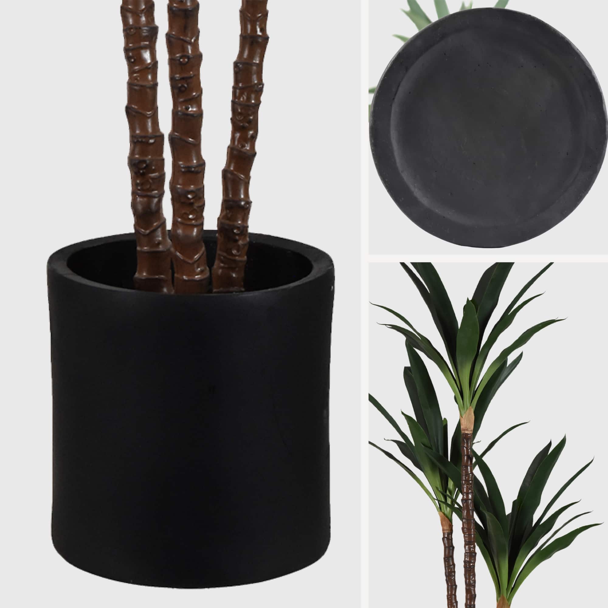 American Art Decor 5ft Artificial Dutch Iron Tree in Cement Pot Faux Plant