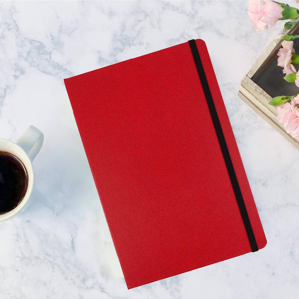 JAM Paper Large Hardcover Notebook with Elastic Band
