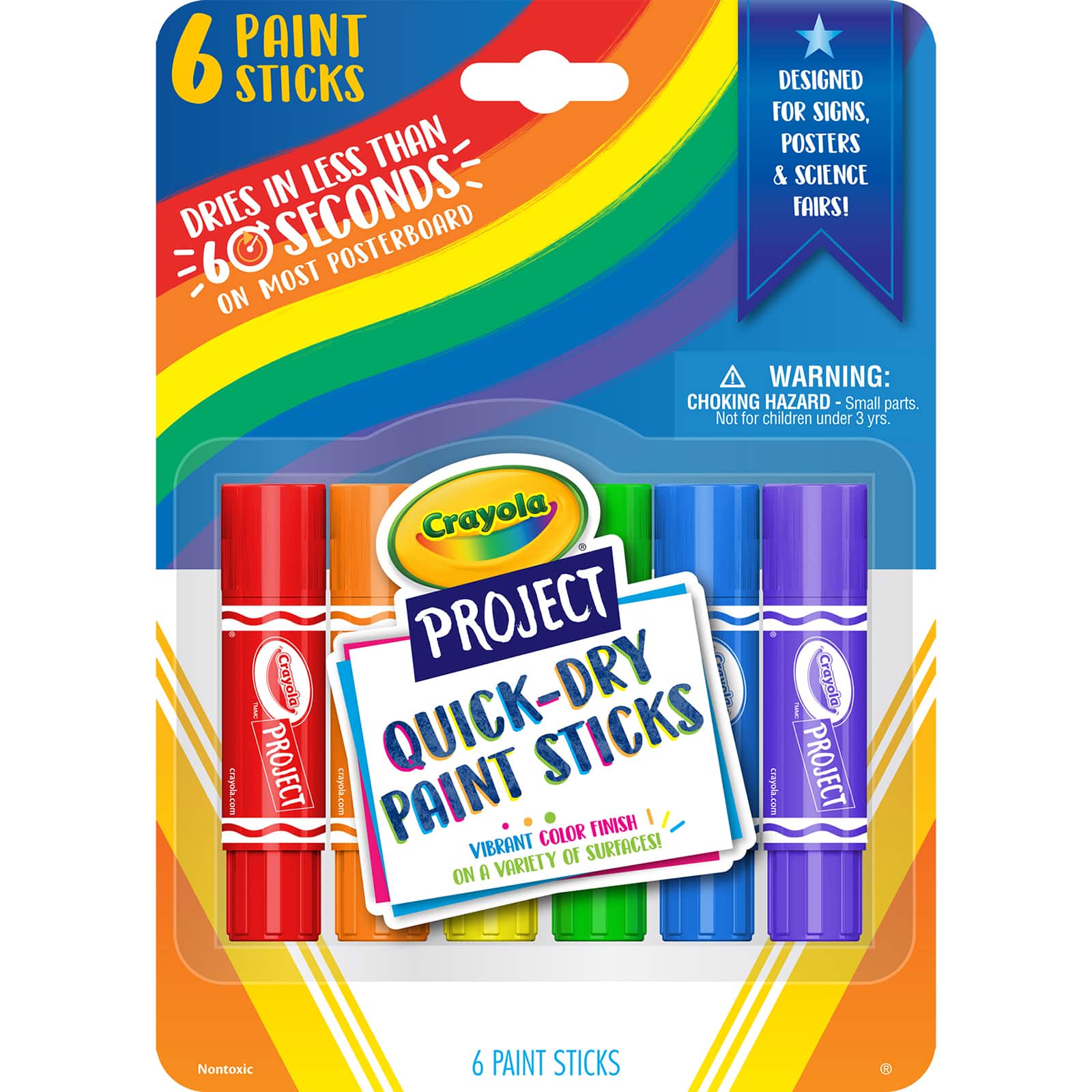 Crayola® Project™ Quick-Dry Paint Sticks, 6 Packs of 6