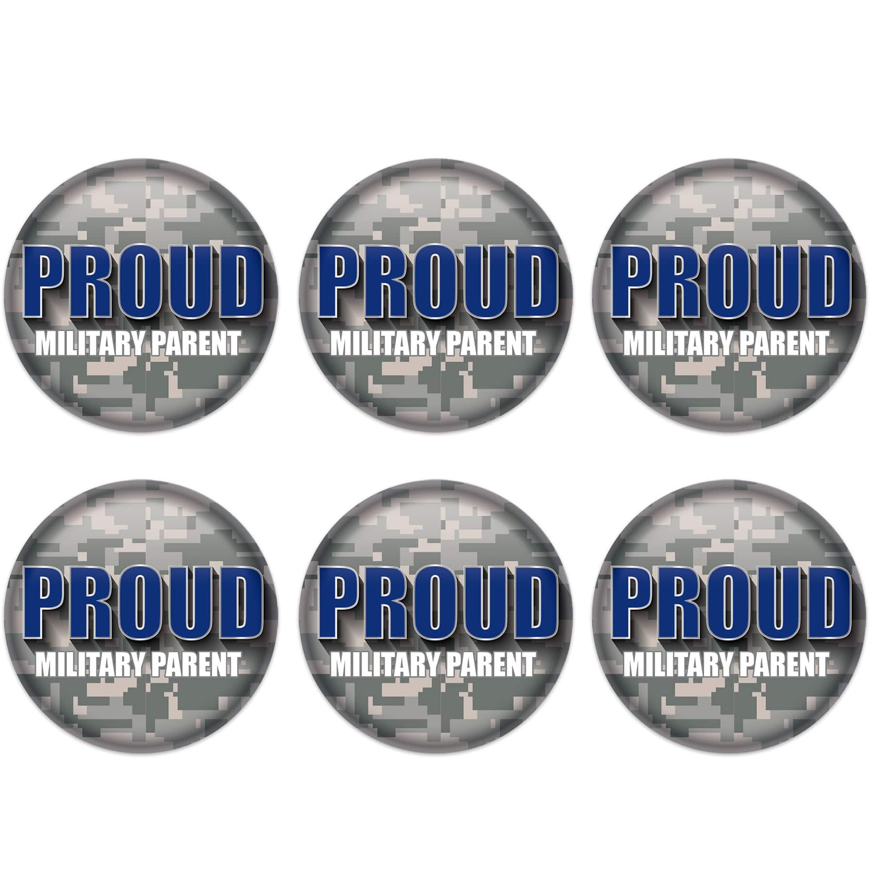 Beistle 2" Camouflage Proud Military Parent Buttons, 6ct.