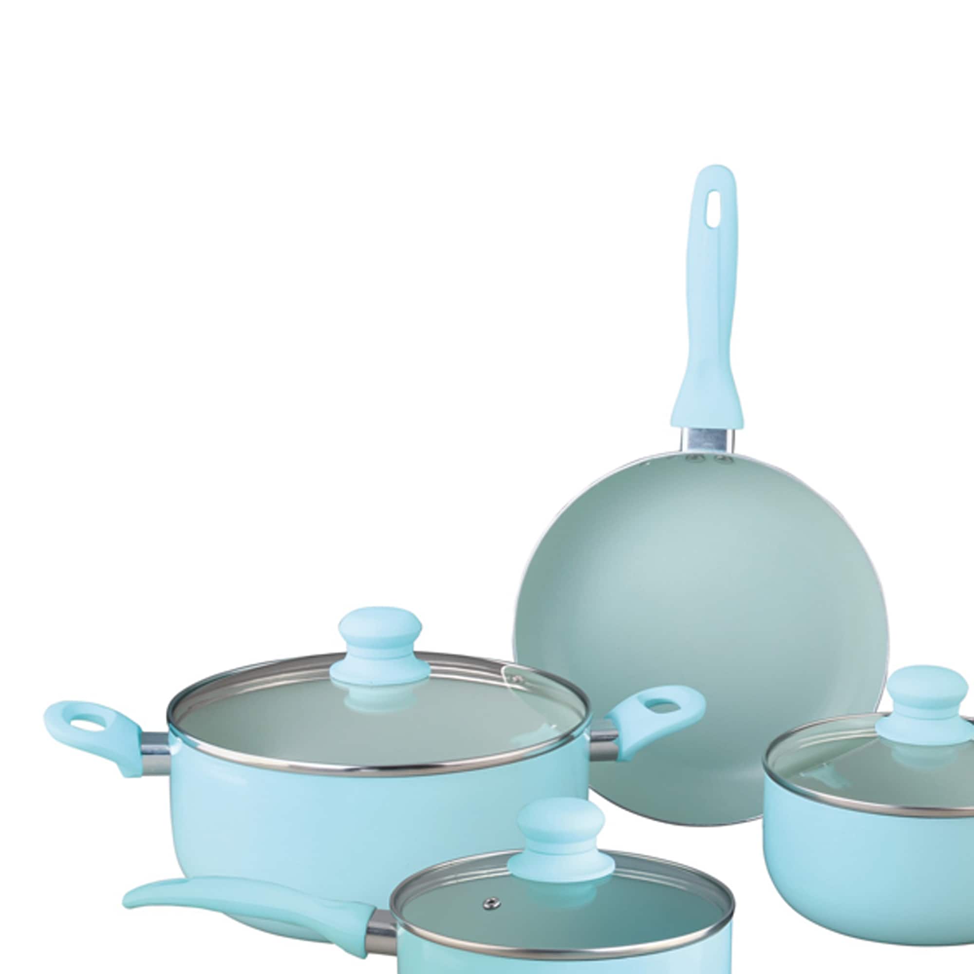 Brentwood Blue 7-Piece Aluminum Non-Stick Cookware Set