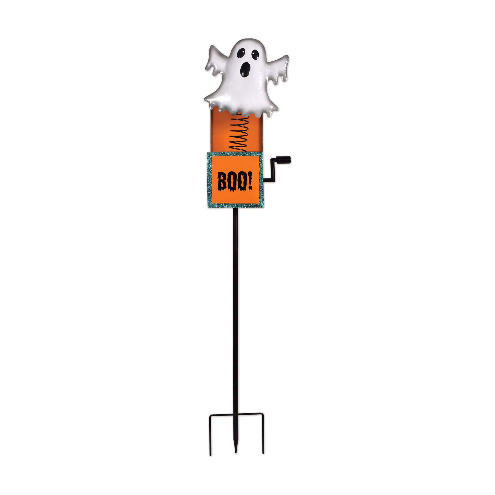Sunset Vista Designs® 9" Whimsical Jack in the Box Gilley Ghost Garden Stake