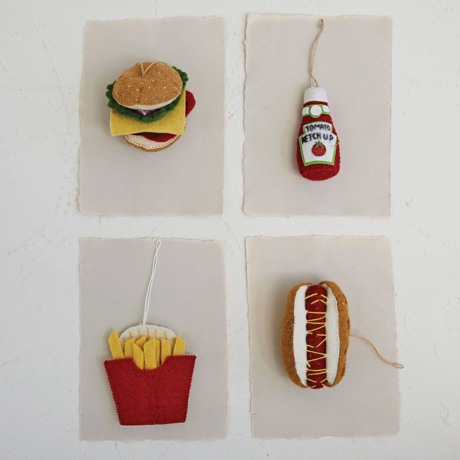 Hello Honey® Handmade Wool Felt Cheeseburger Ornament