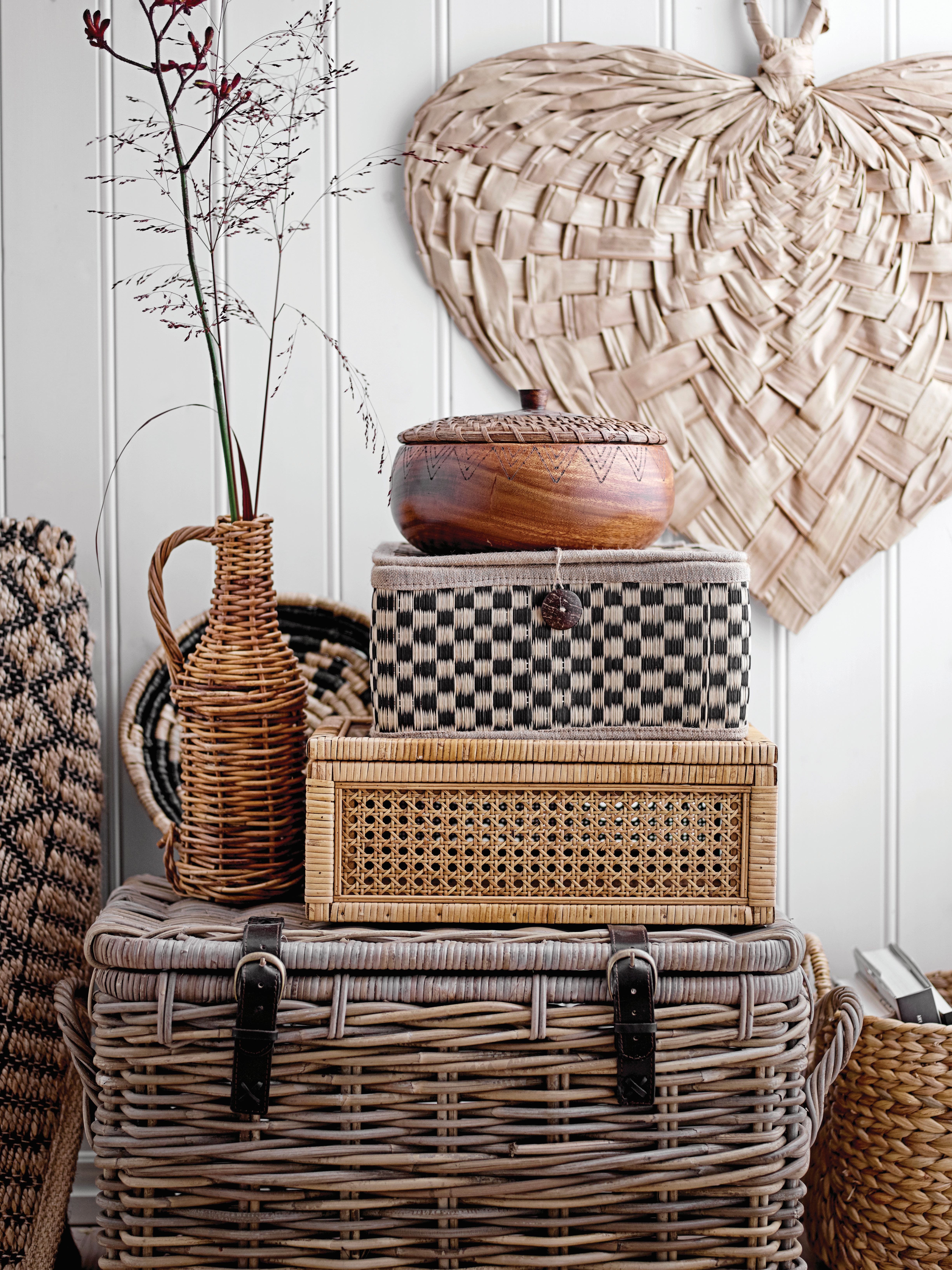 Hello Honey® Cane & Rattan Display Box with Glass Lid Set