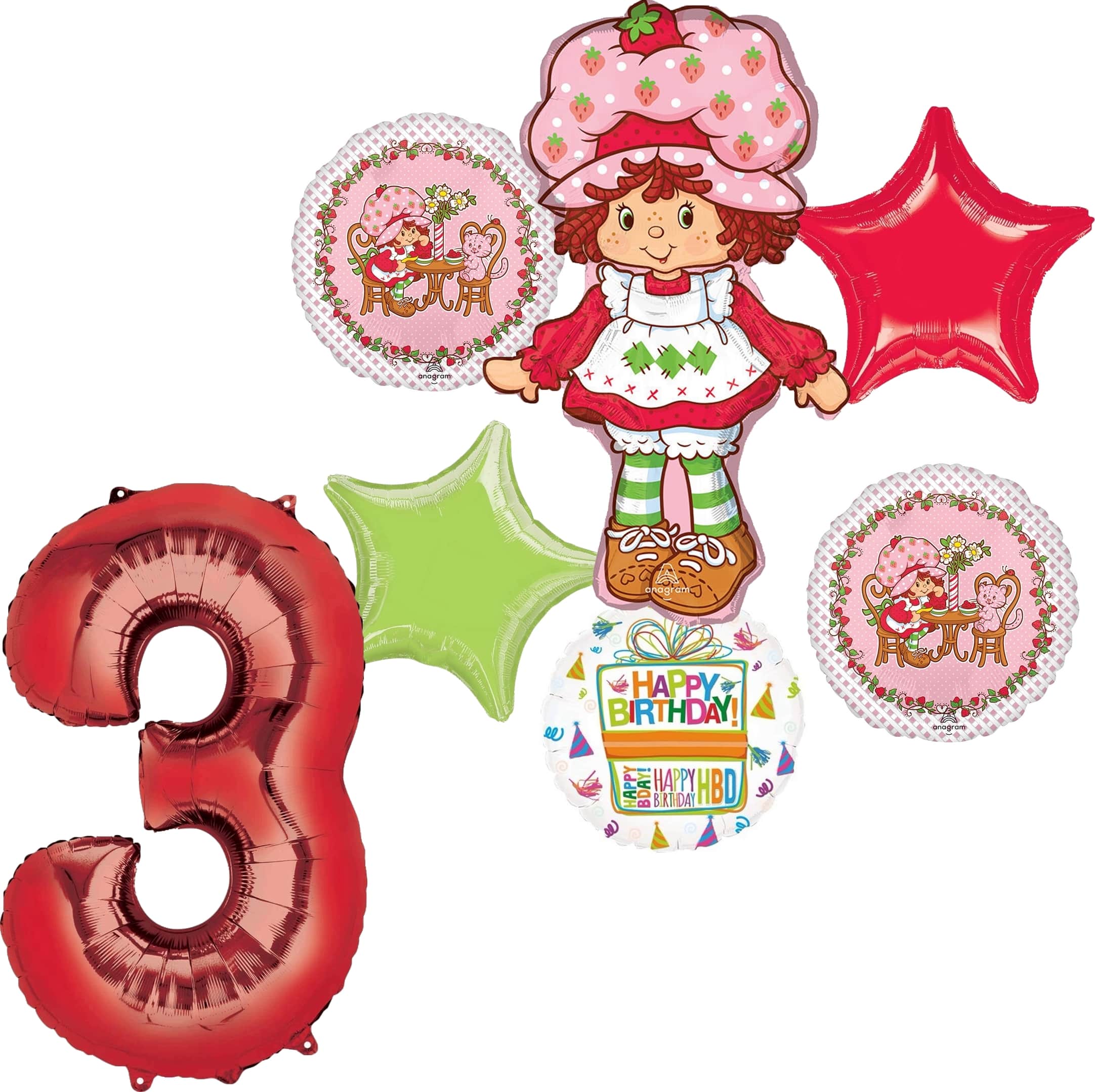 Strawberry Shortcake™ Birthday 7-Piece Foil Balloon Bouquet