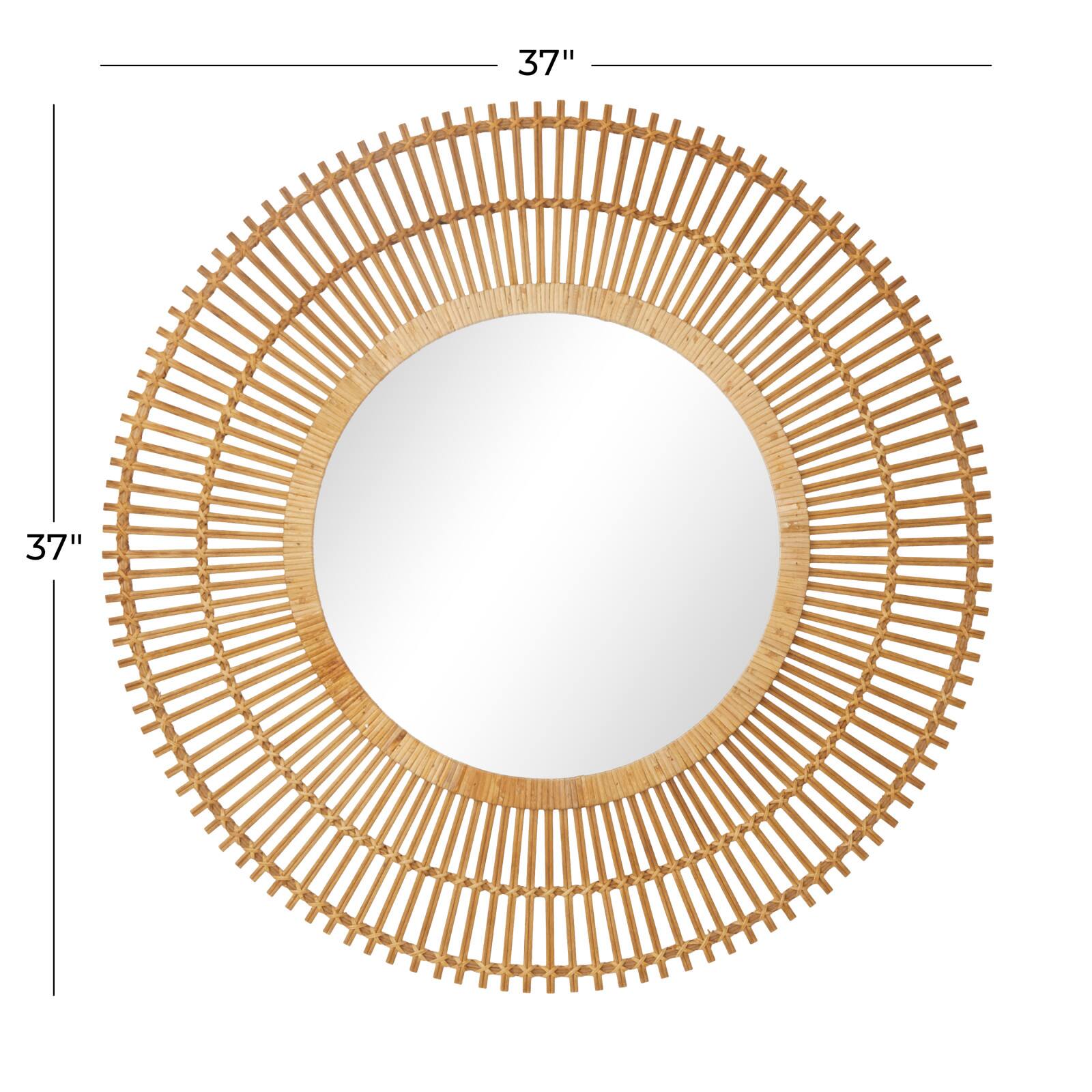Brown Bohemian Wall Mirror, 37" x 1" x 37"