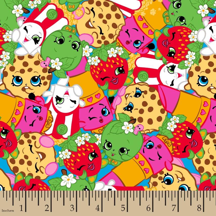 Shopkins Packed Printed Fleece Leggings Polyester/Spandex Fabric