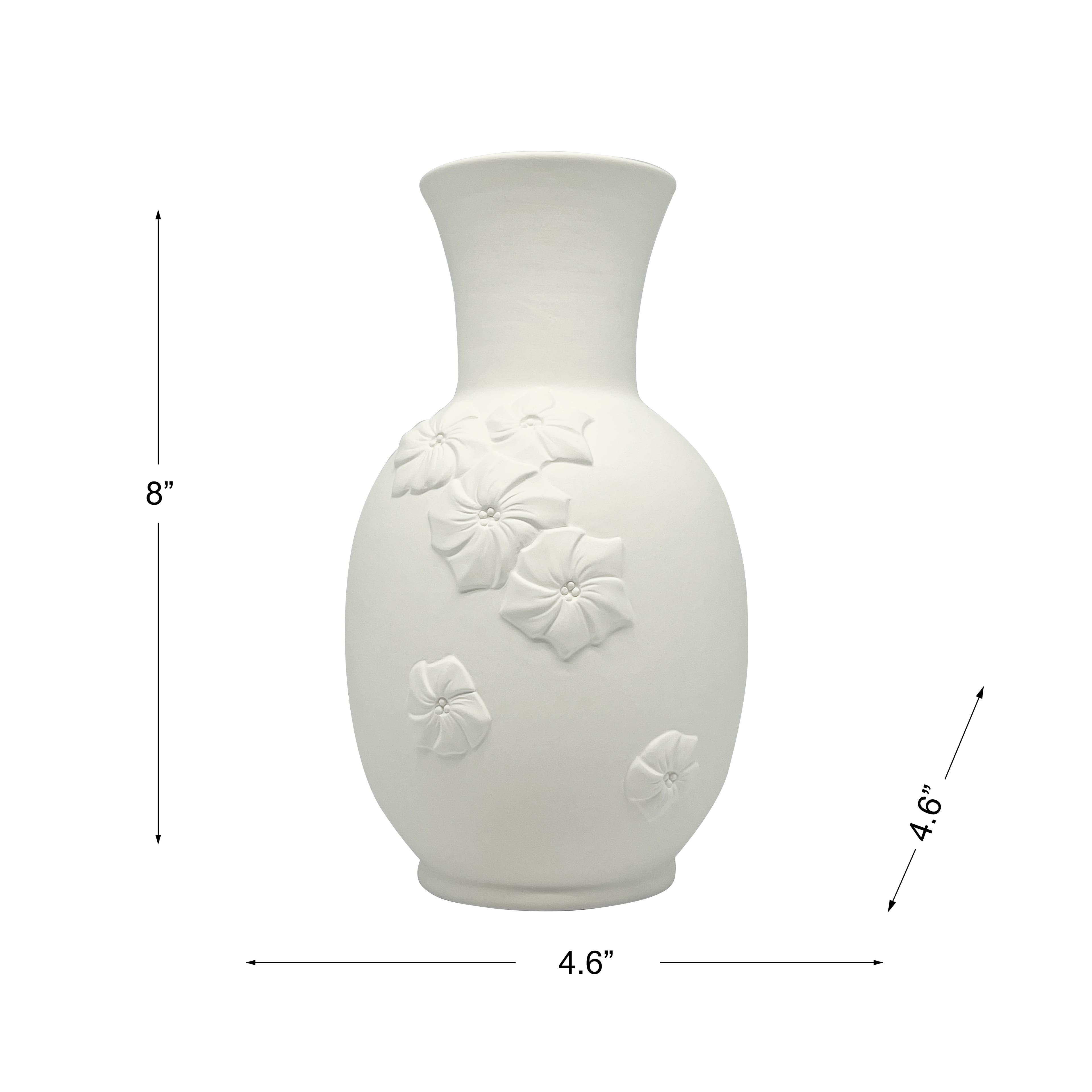 8" Embossed Floral DIY Ceramic Vase by Make Market