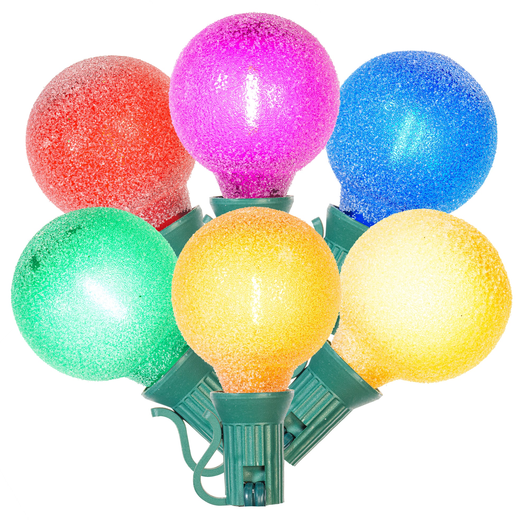Vickerman 12ct. Multicolor G40 Iced LED String Light Set in Green | 12 ft | Michaels®