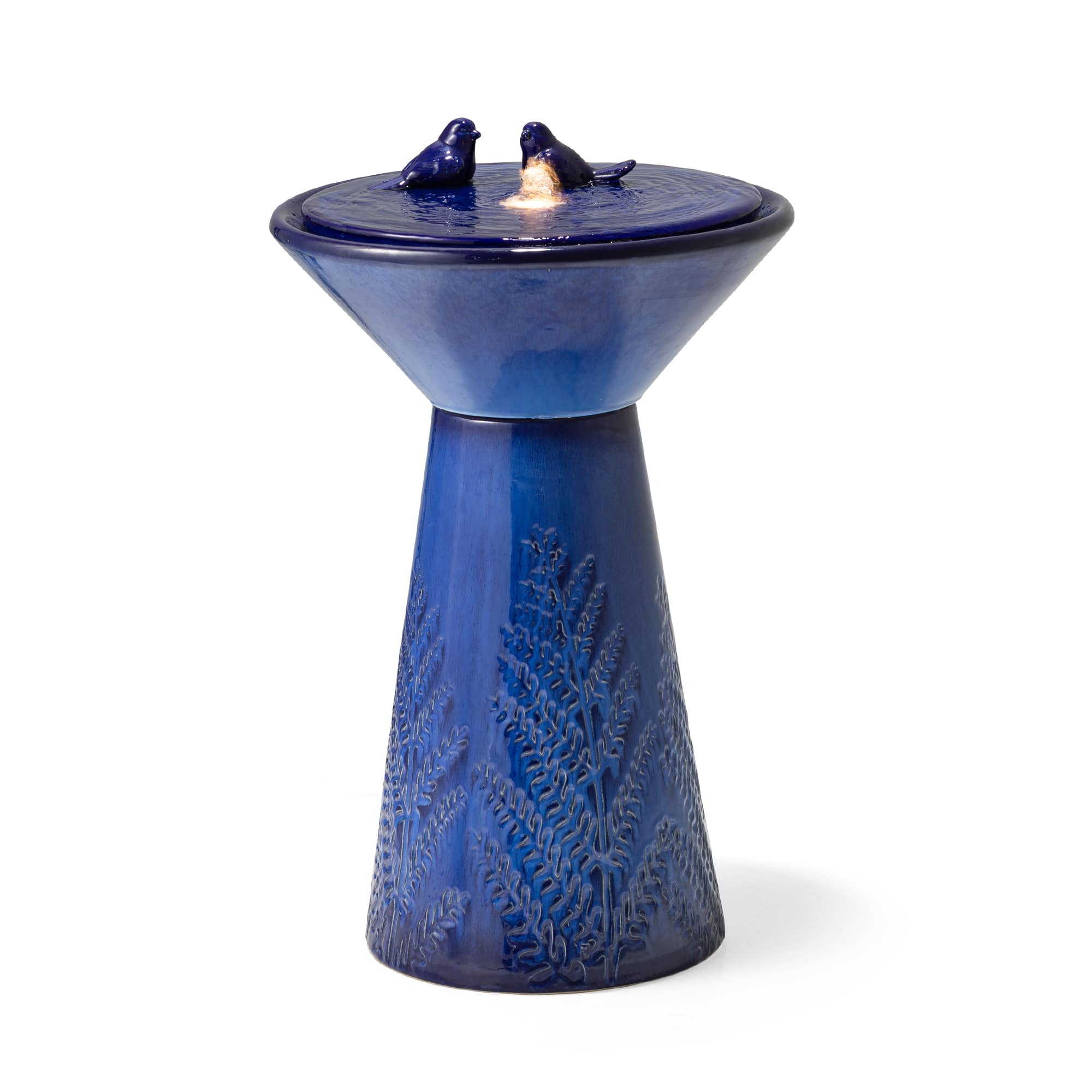 Glitzhome® 27.5" LED Bird Pedestal Ceramic Fountain