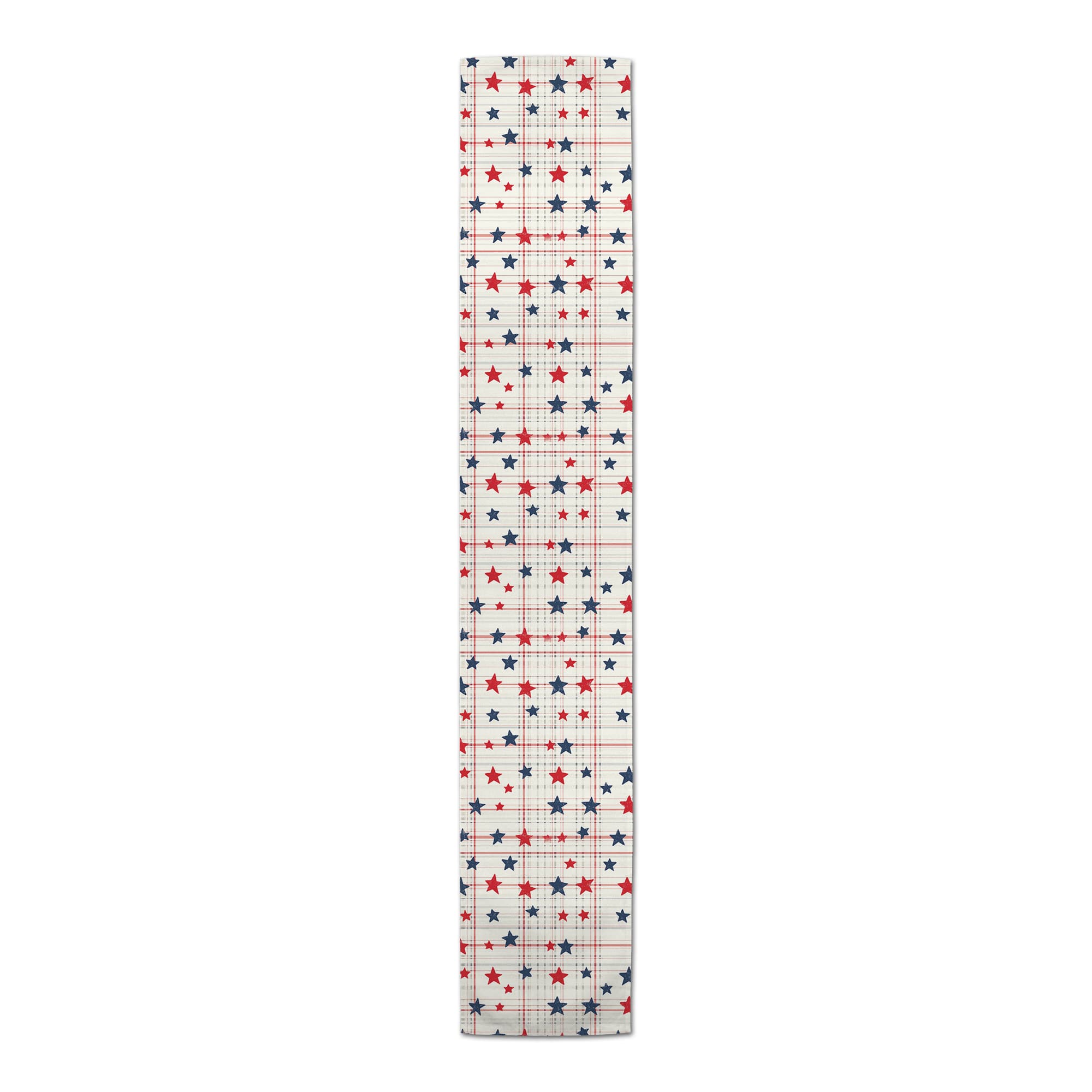 16" x 72" Plaid Star Pattern Cotton Twill Table Runner