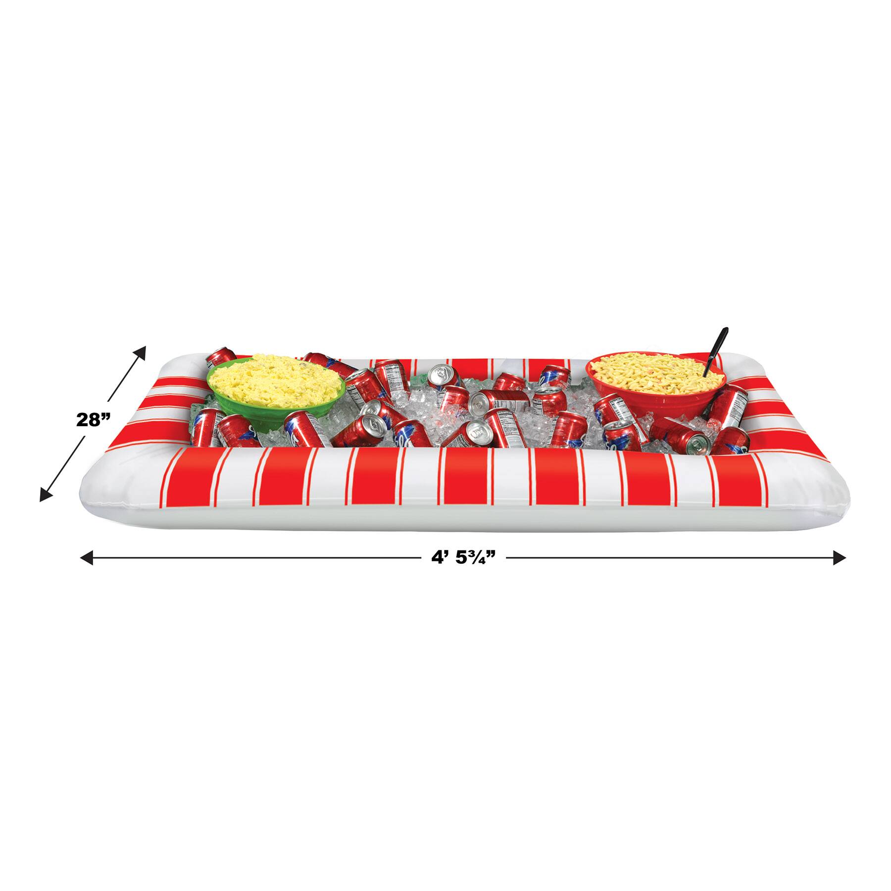 Beistle 28" x 4.47ft. Inflatable Red & White Striped Buffet Cooler