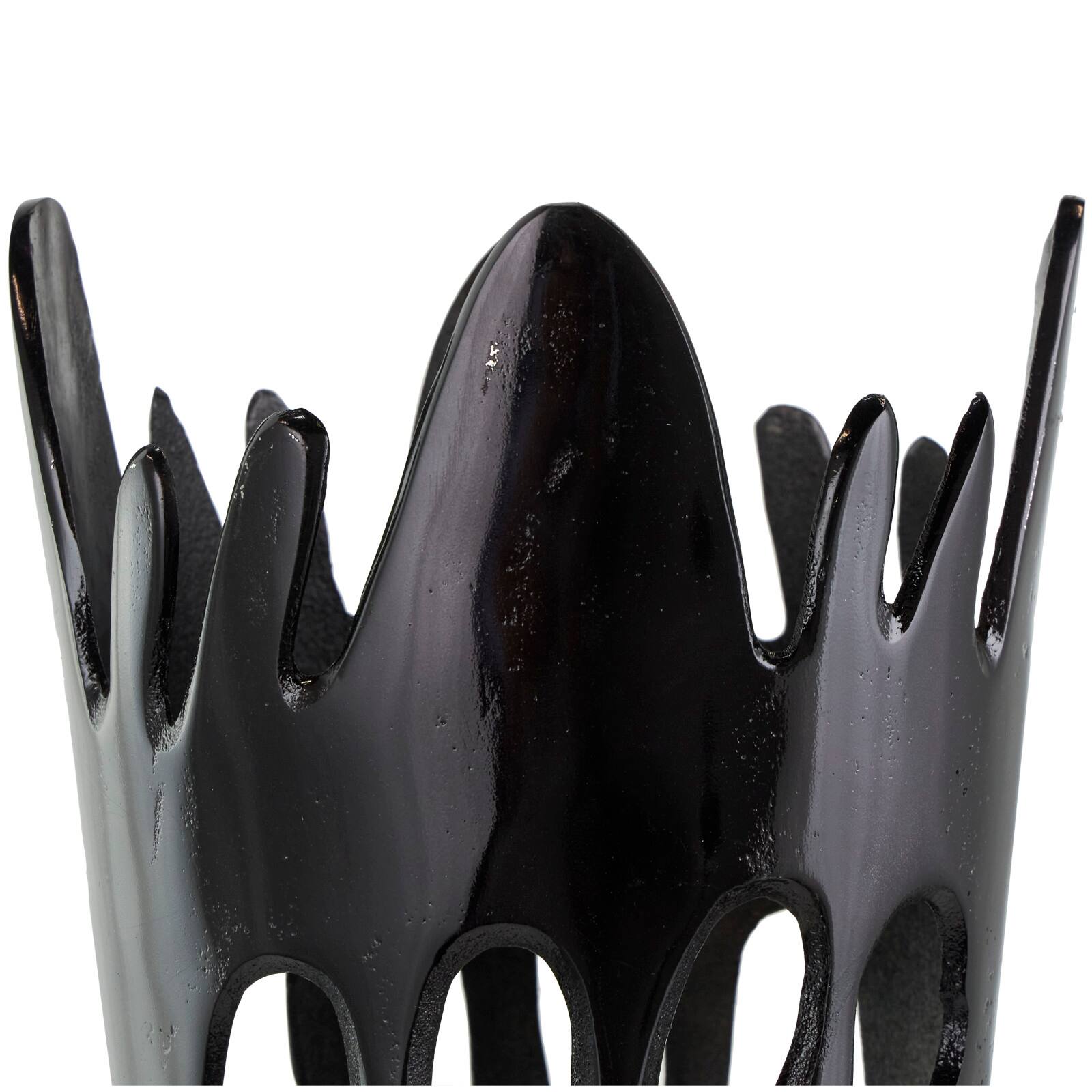 31" Black Aluminum Drip Vase with Melting Designed Body