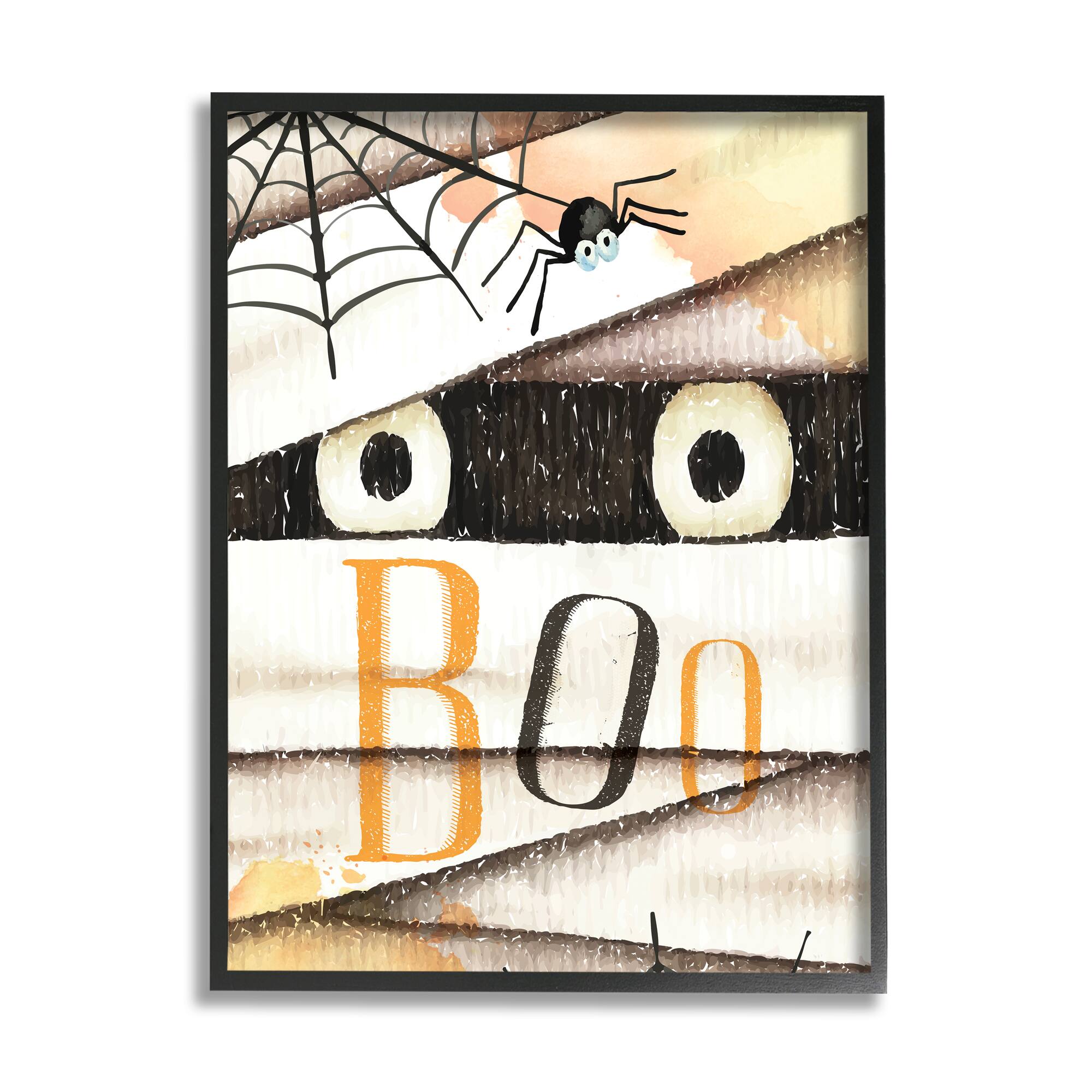 Stupell Industries Boo Creepy Eyes Peeking Framed Giclee Art