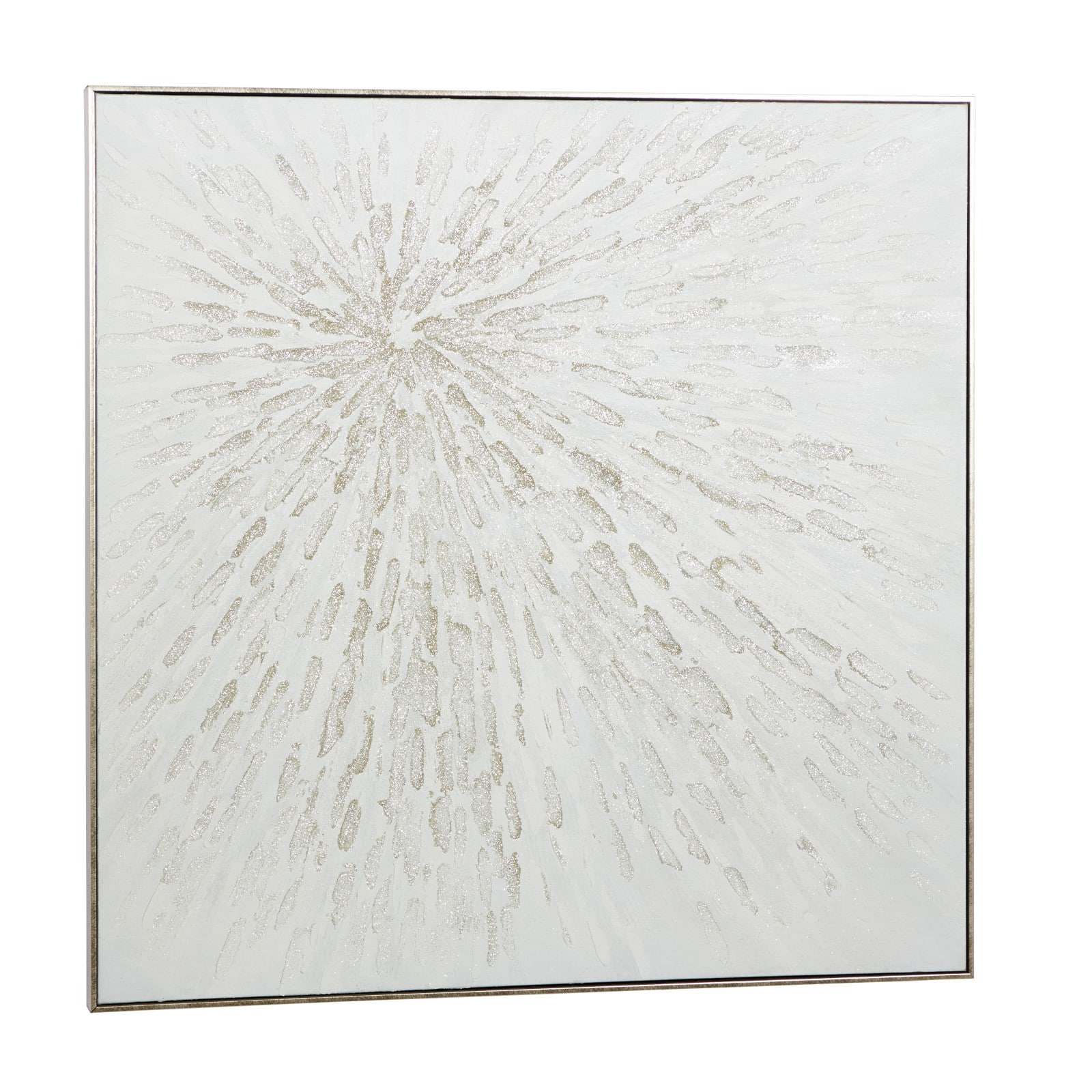CosmoLiving by Cosmopolitan White Canvas Contemporary Wall Art, 39" x 39" x 2"