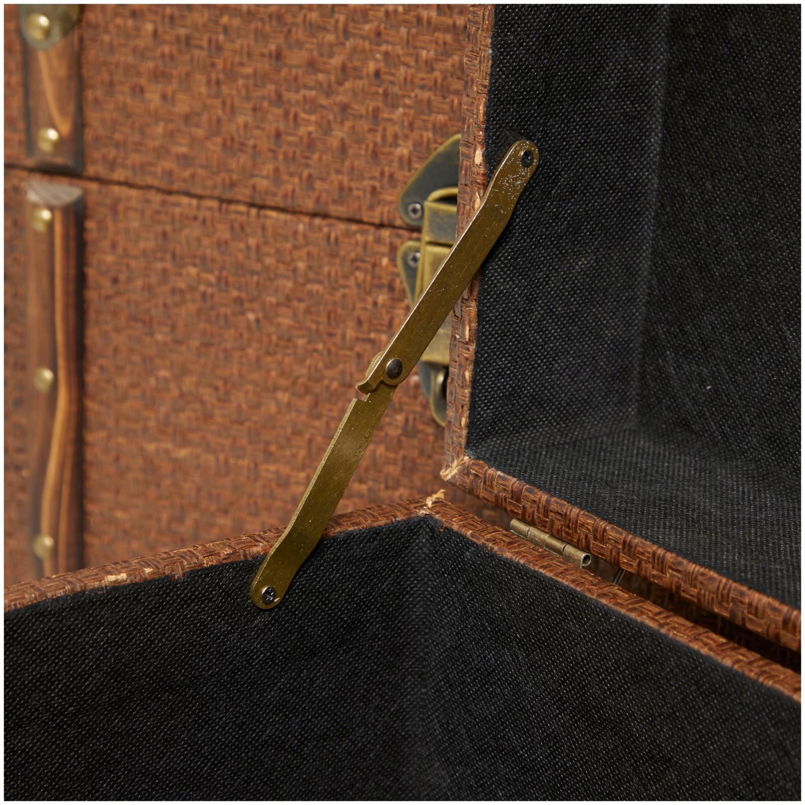 Brown Inspired Trunk with Latches & Leather Accent Set
