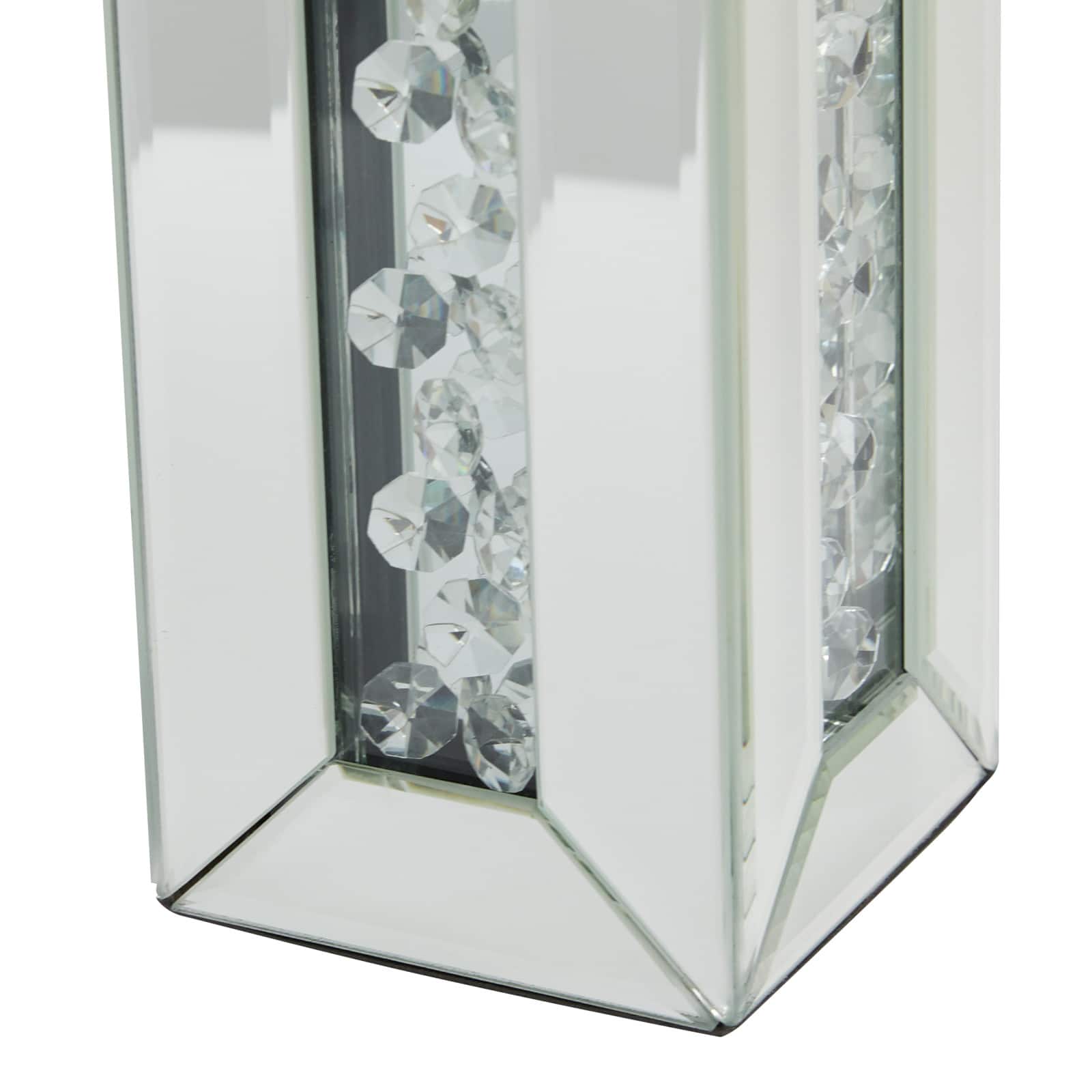 Silver Wood Glam Candle Holder Set