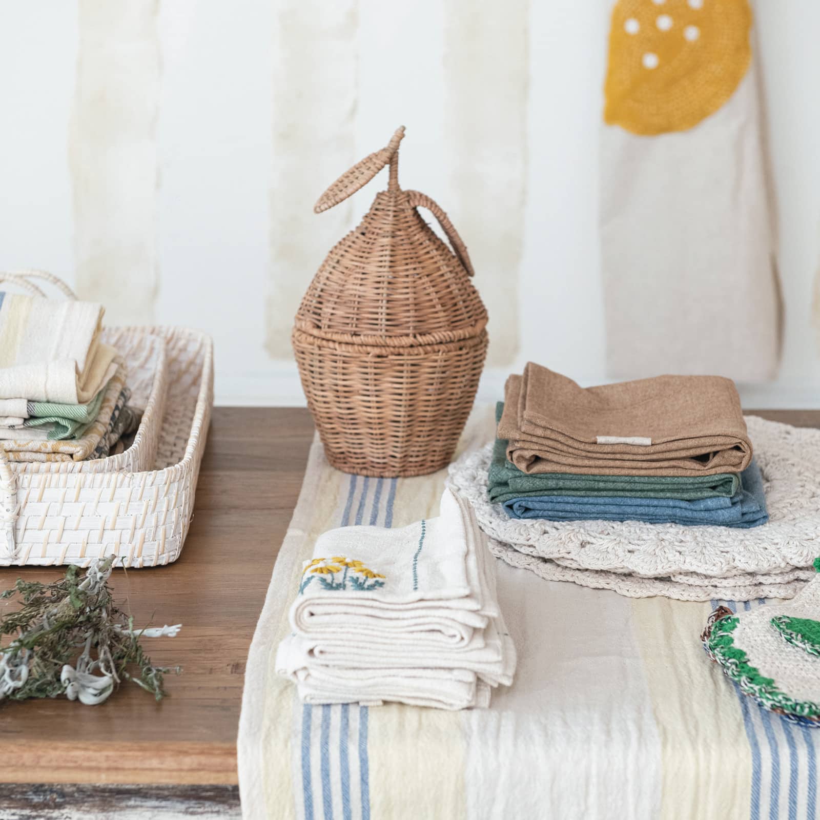 Hello Honey® 72" Blue & White Stripes Woven Cotton Table Runner
