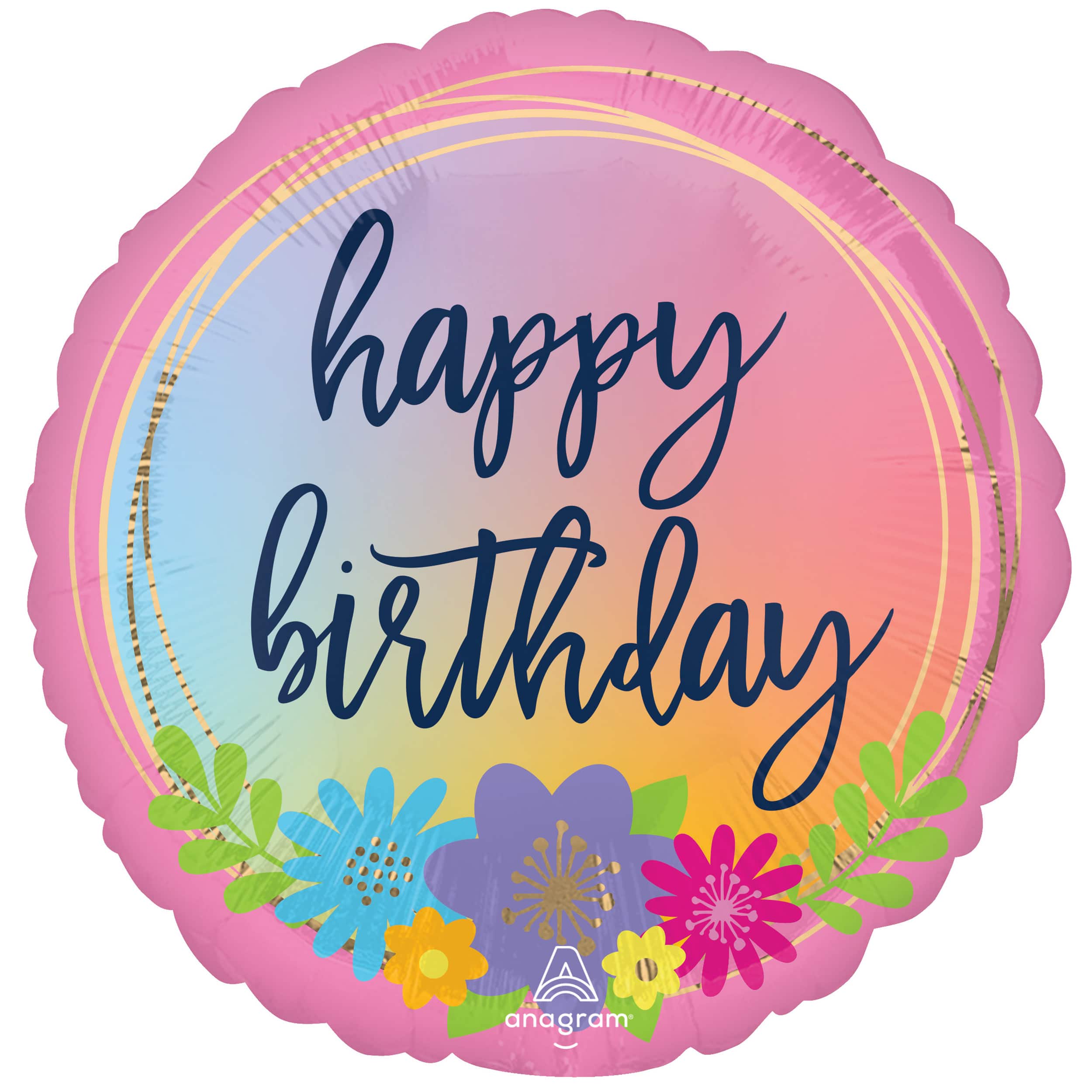 15 Pack: 17" Pink Happy Birthday Bouquet Foil Balloon