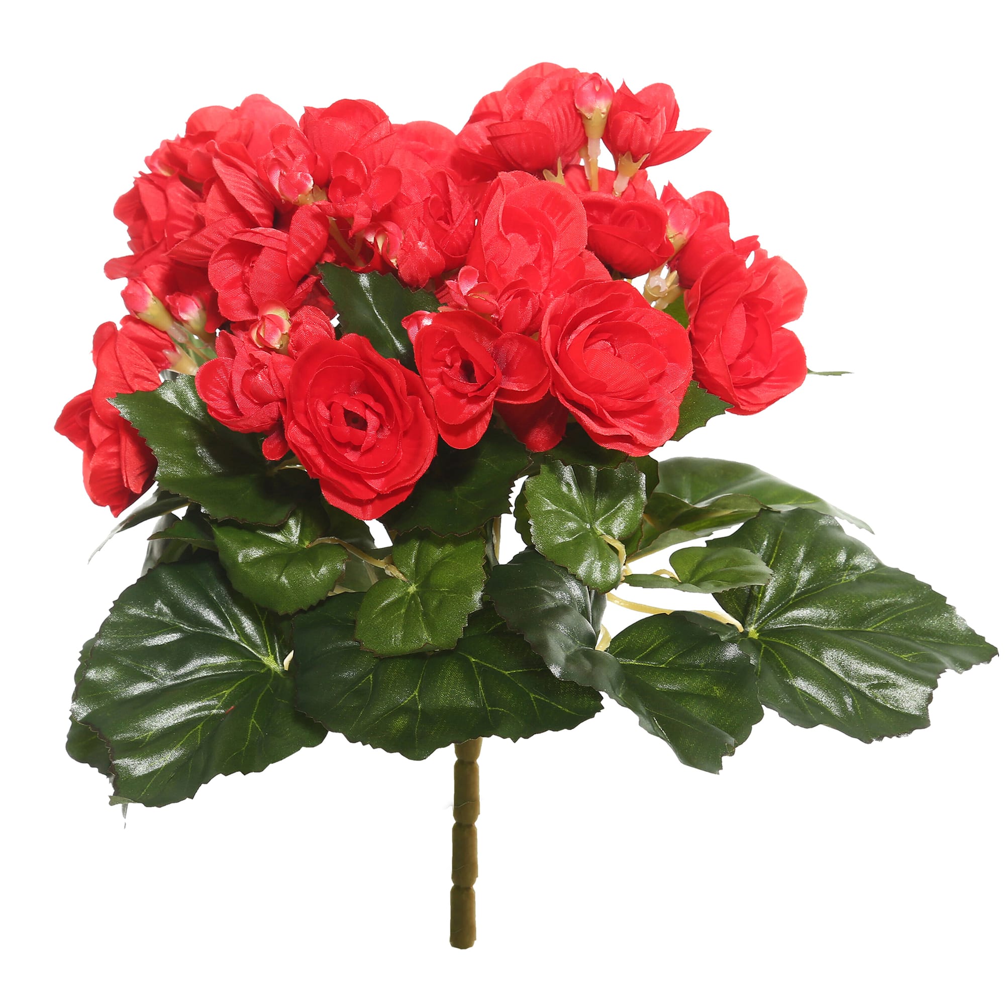 9.5" Red Artificial Polyester Begonia Bush
