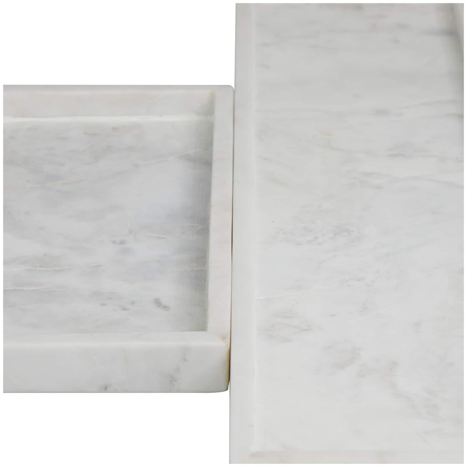 CosmoLiving by Cosmopolitan White Marble Slim Tray Set