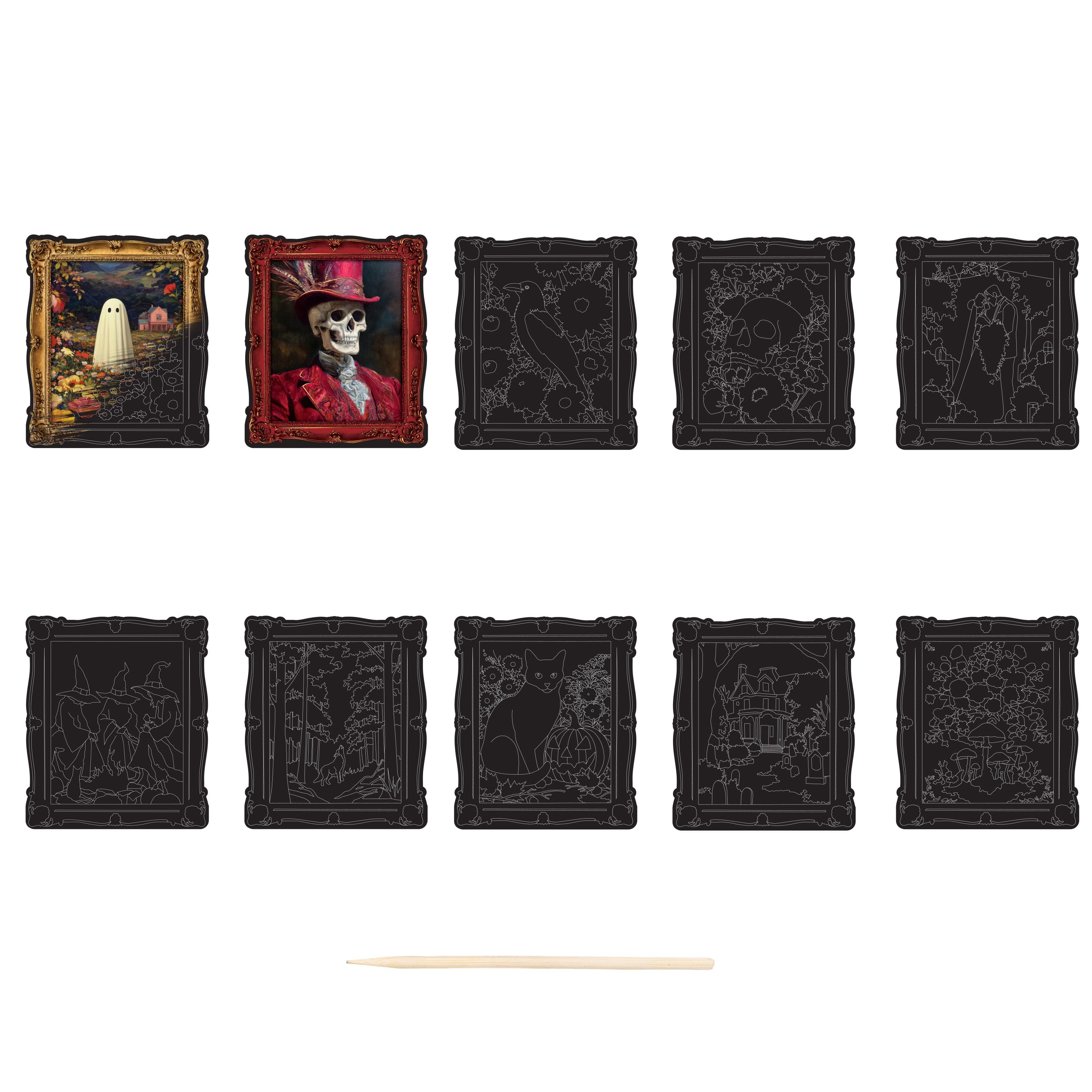 Brea Reese® Spooky Frames Shaped Scratch Art Pad