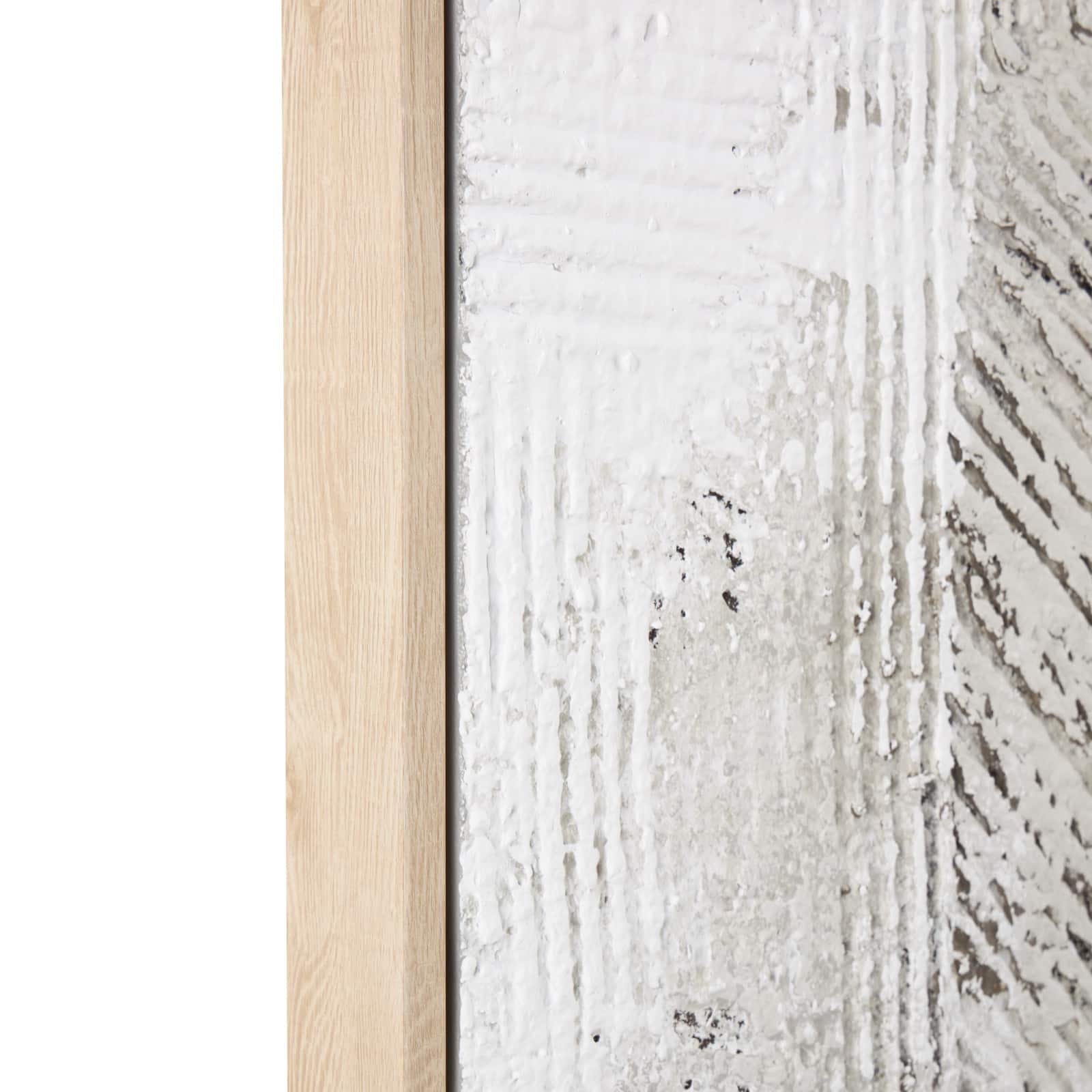 Gray Wooden Abstract Textured Framed Wall Art with Black Distressing