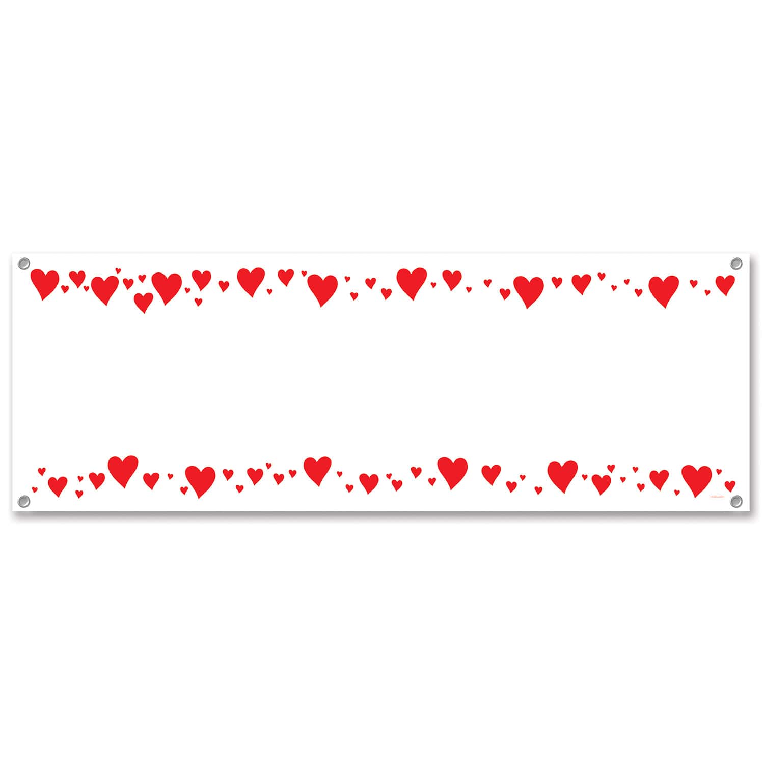 Beistle 5ft. x 21" Blank Hearts Sign Banner