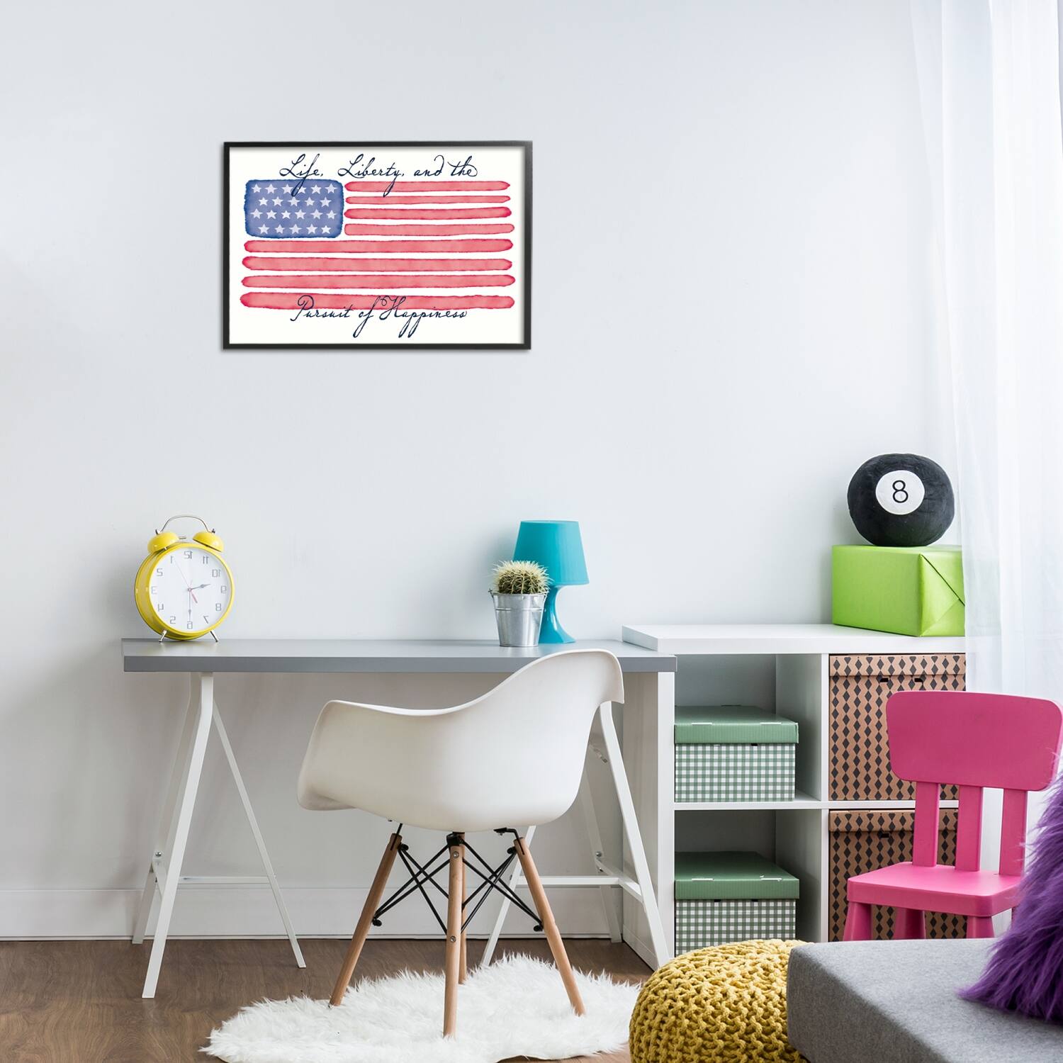 Stupell Industries All American Patriotic Phrase Framed Giclee Art