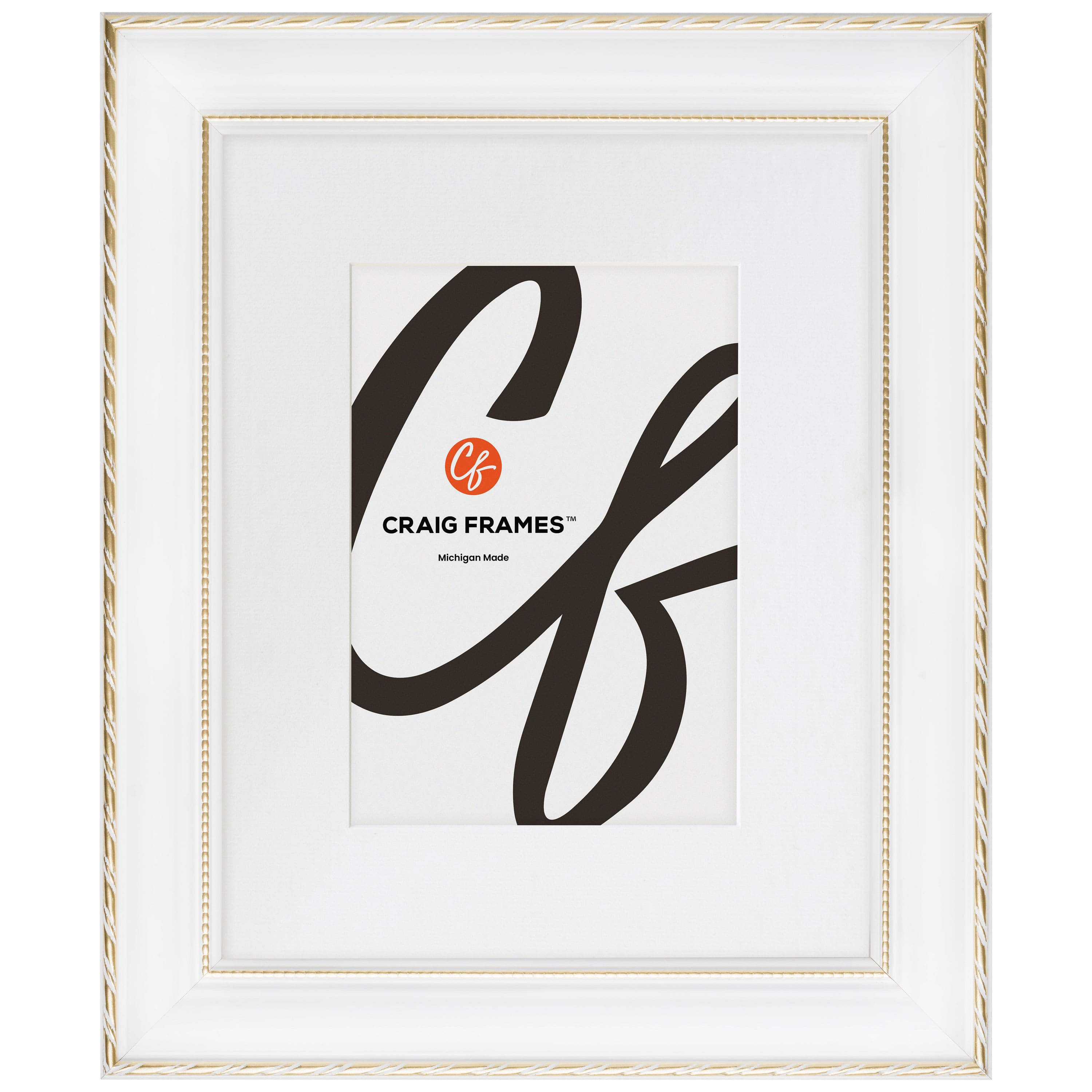 4 Pack Craig Frames Victoria White & Gold Picture Frame with Mat
