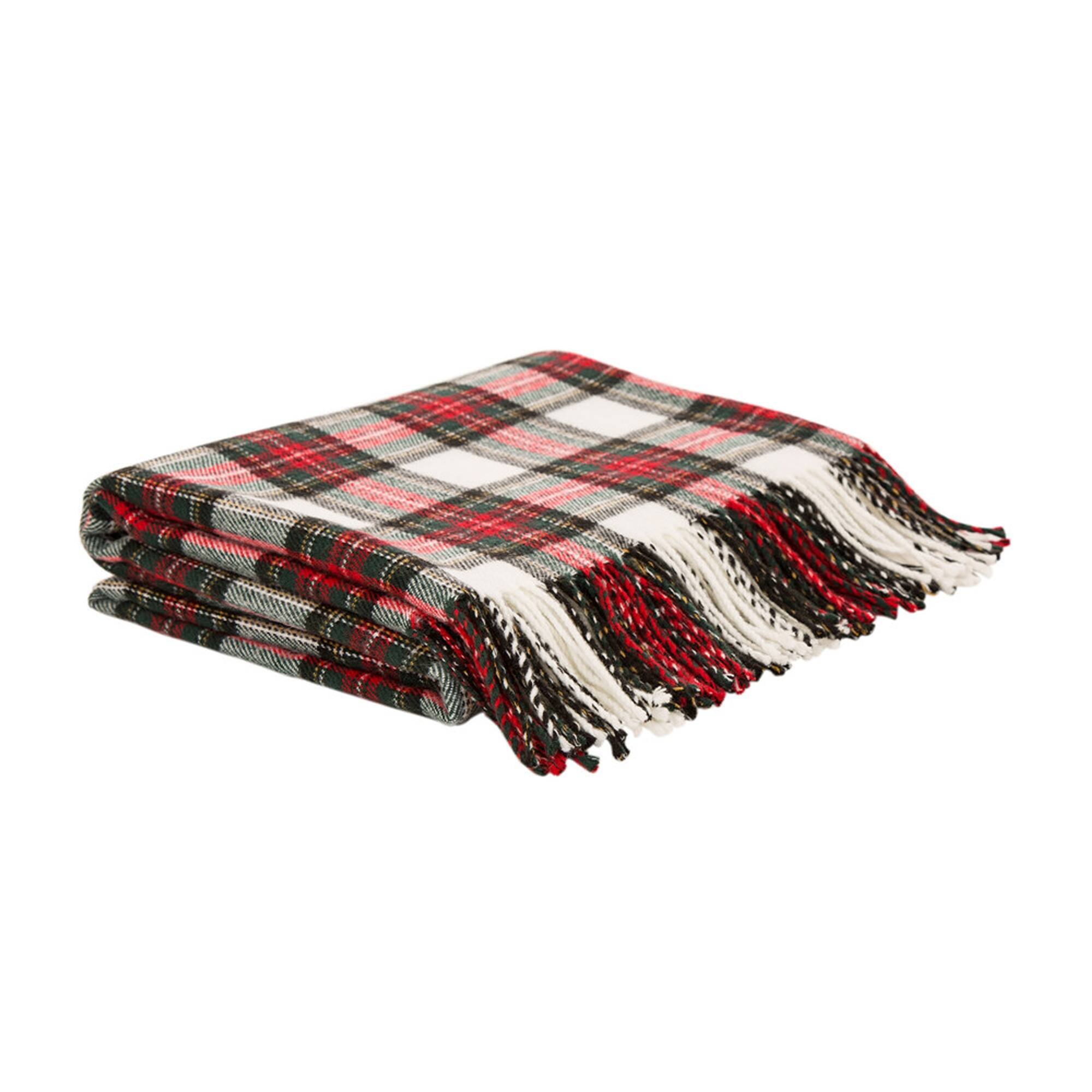 Glitzhome® Red Plaid Woven Throw