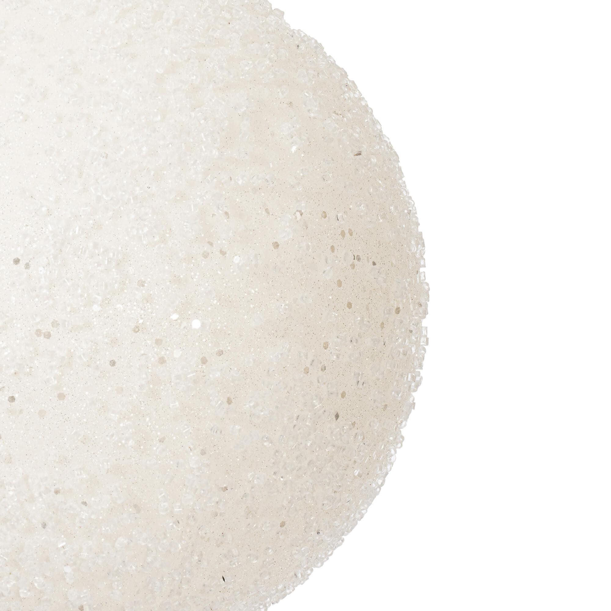 Vickerman 12" White Glitter Hail Ball Ornament