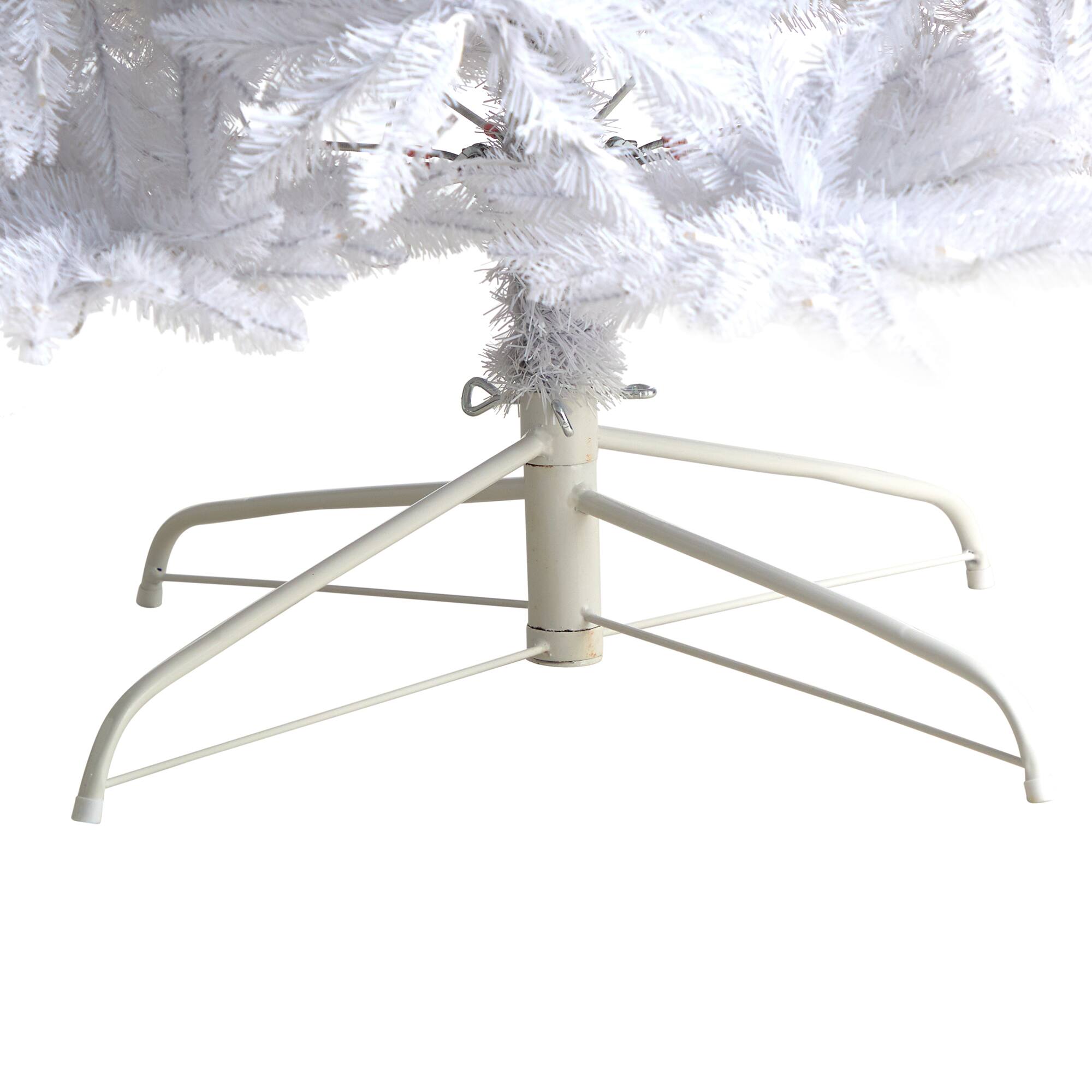 11ft. Pre-Lit Slim White Artificial Christmas Tree, Warm White LED Lights