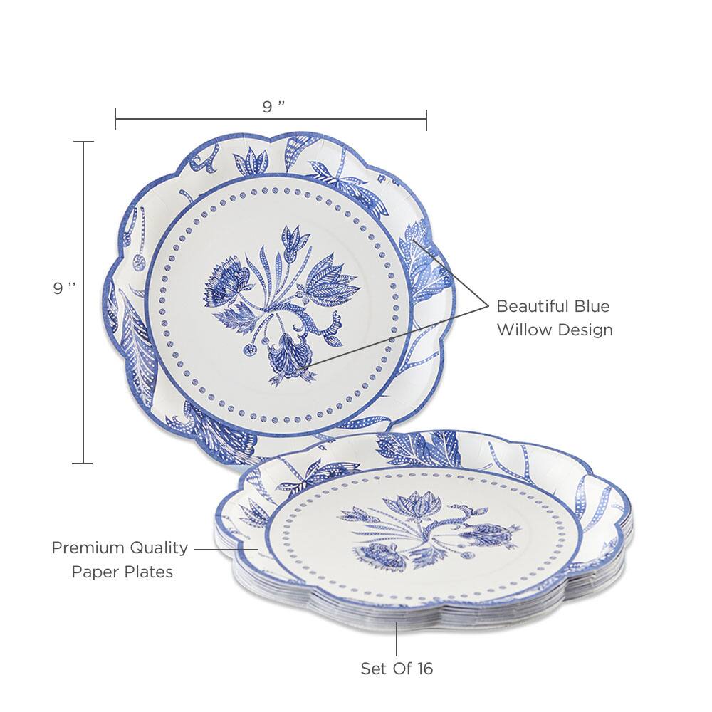 Kate Aspen® 9" Blue Willow Premium Paper Plates, 32ct.