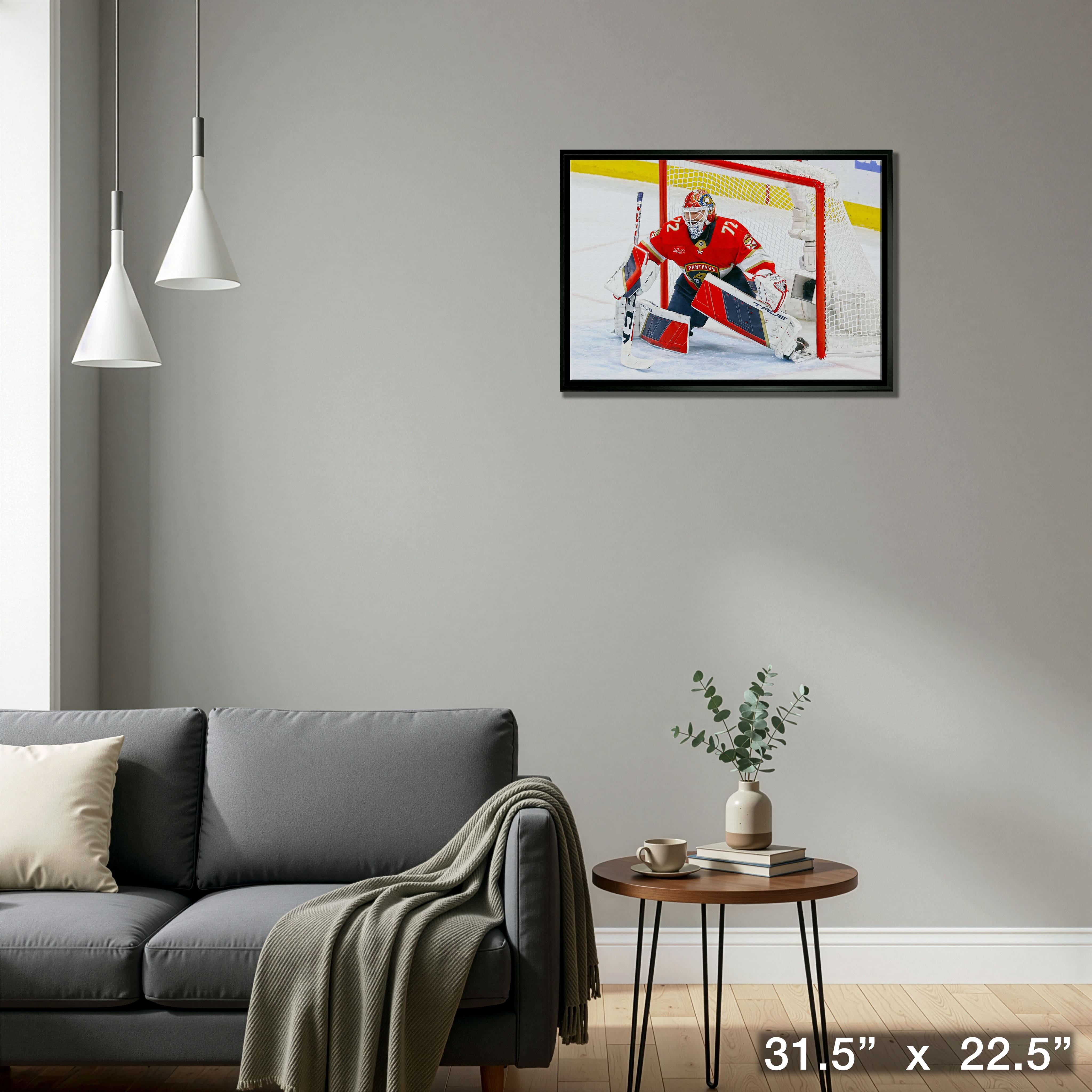 Sergei Bobrovsky 20" x 29" Framed Canvas Panthers 31.5" x 22.5"