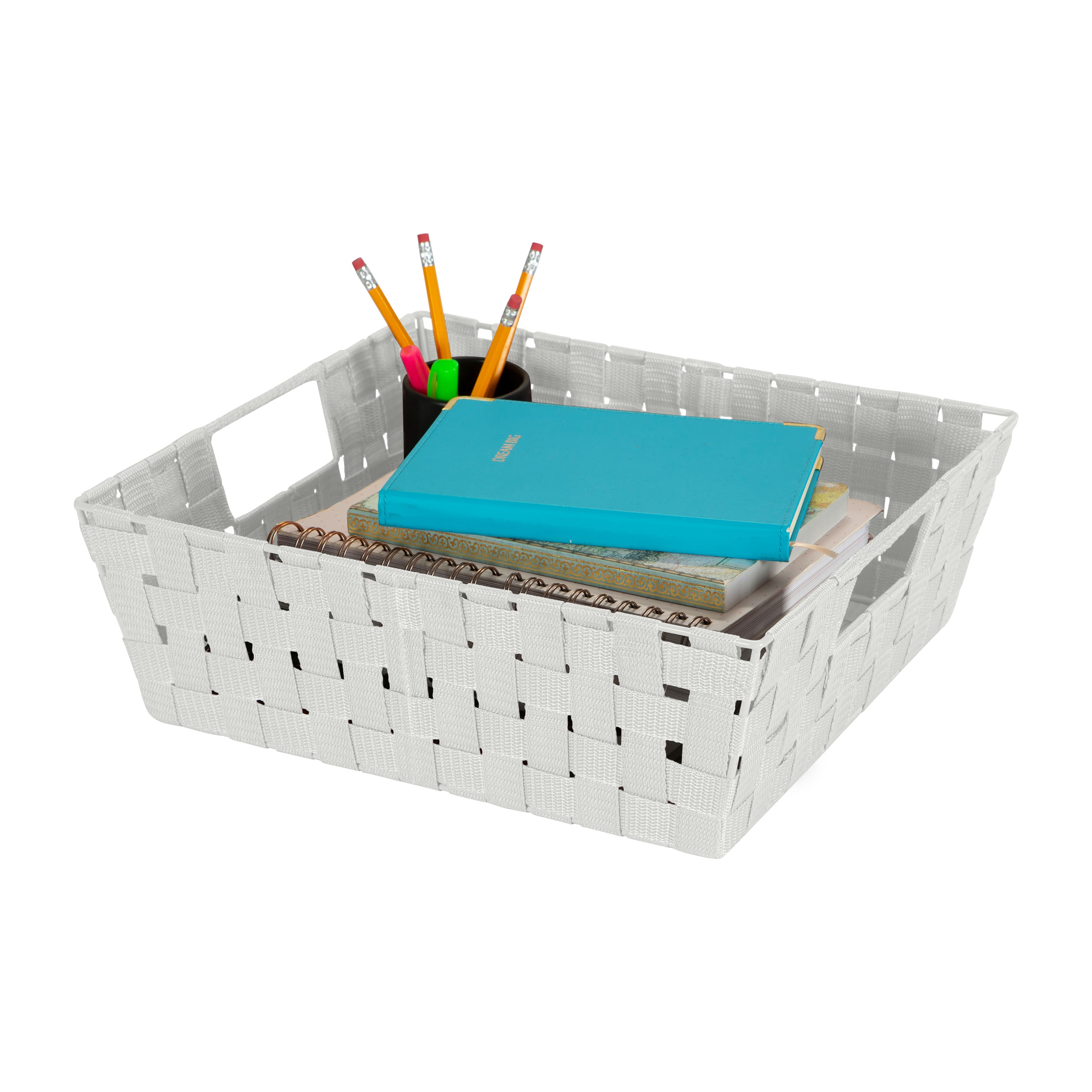 Simplify Heather Gray Large Storage Shelf Tote Set