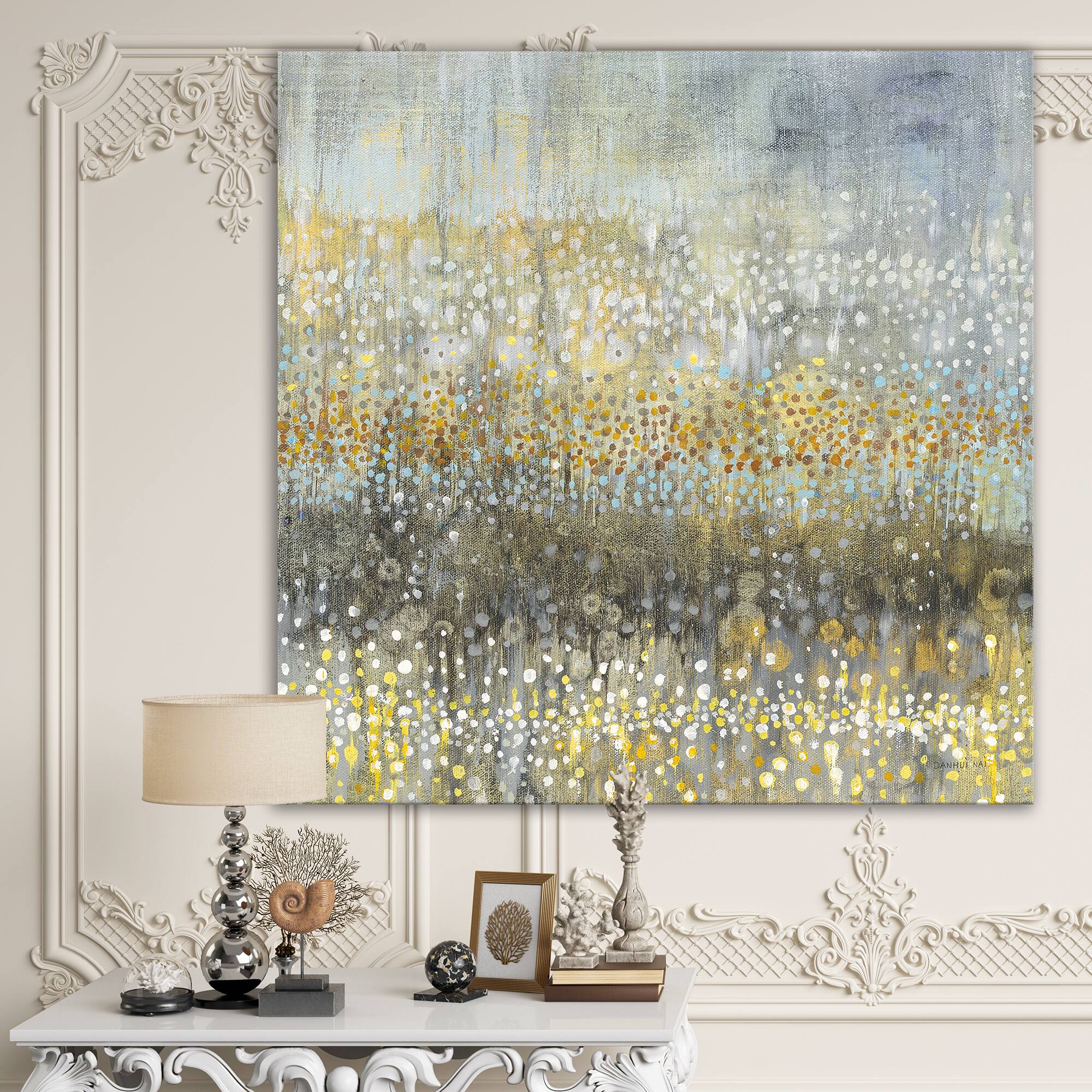 Designart - Glam Rain Abstract IV - Modern & Contemporary Canvas Art