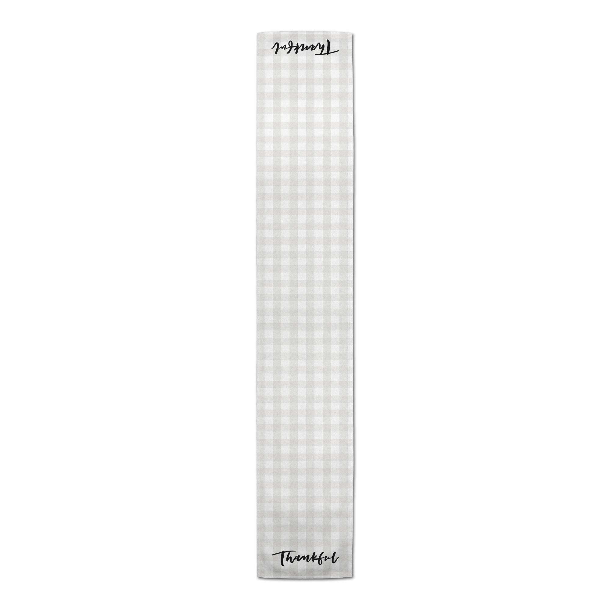 72" Brown Plaid Thankful Poly Twill Table Runner