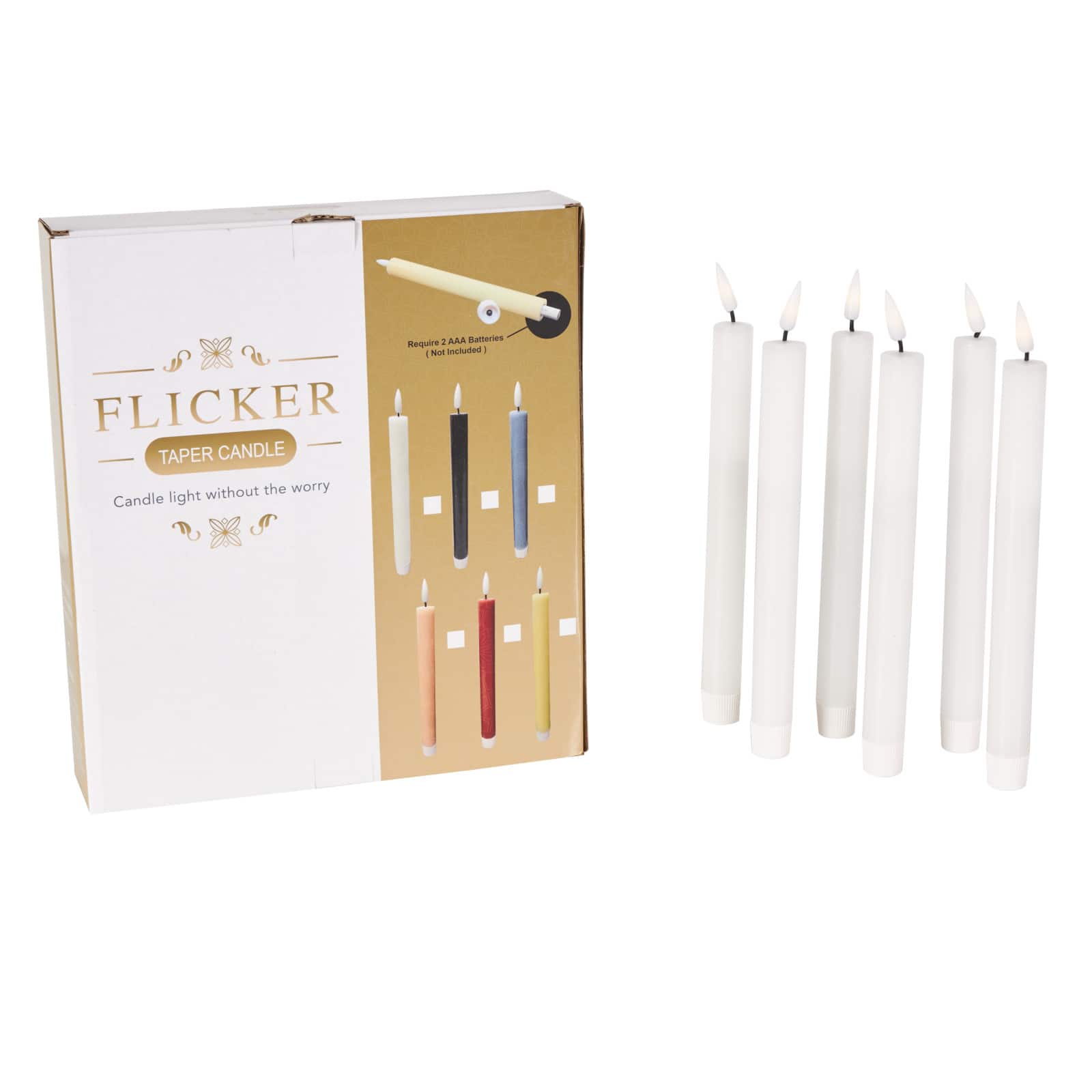 10" Flameless Wax Candles with Remote Control, 6ct.