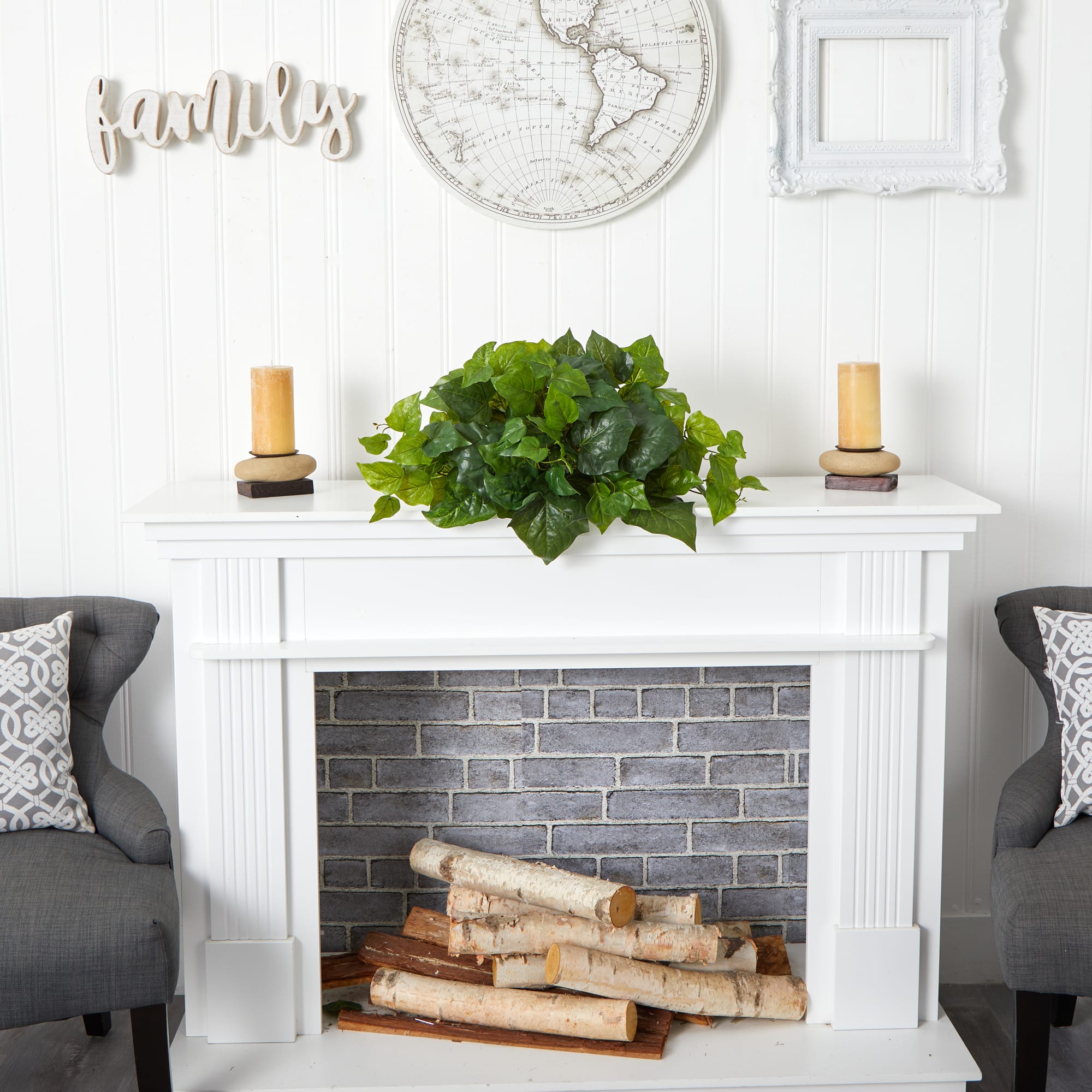 24" Green London Ivy Real Touch Artificial Ledge Plant