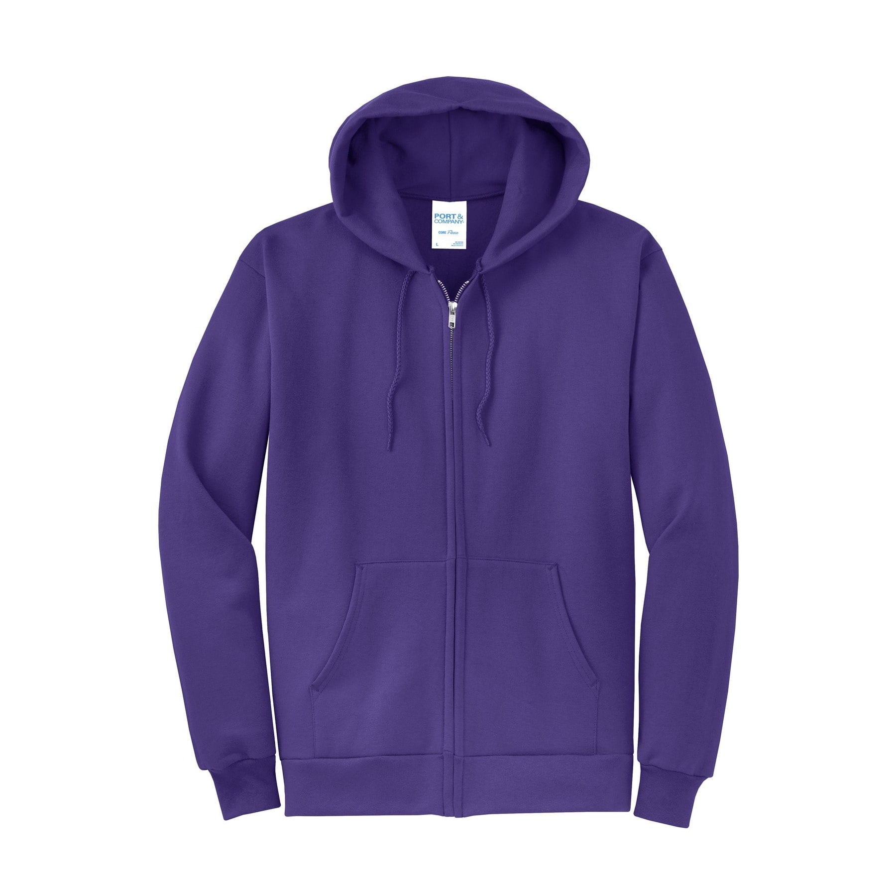 Port & Company® Core Fleece Full-Zip Hooded Sweatshirt in Purple | Medium | Michaels®