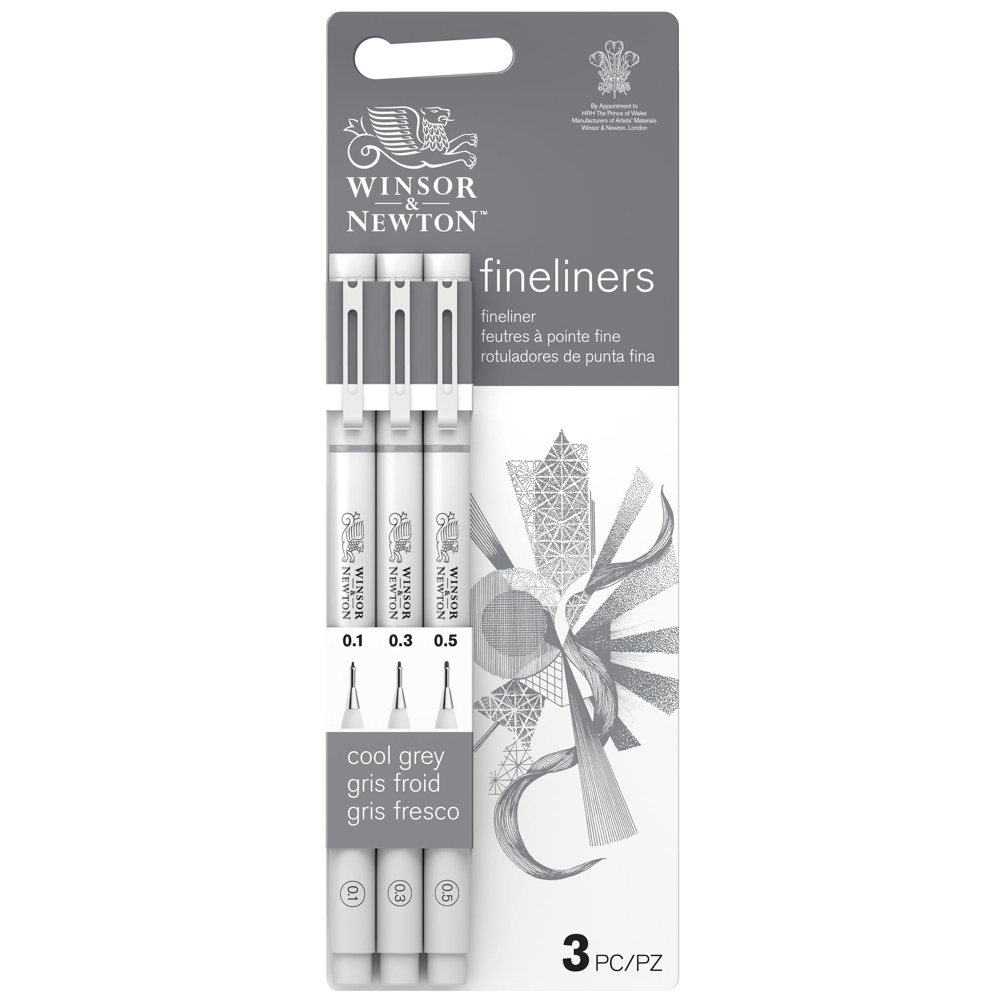 Winsor & Newton™ 3 Piece Cool Grey Fineliner Set