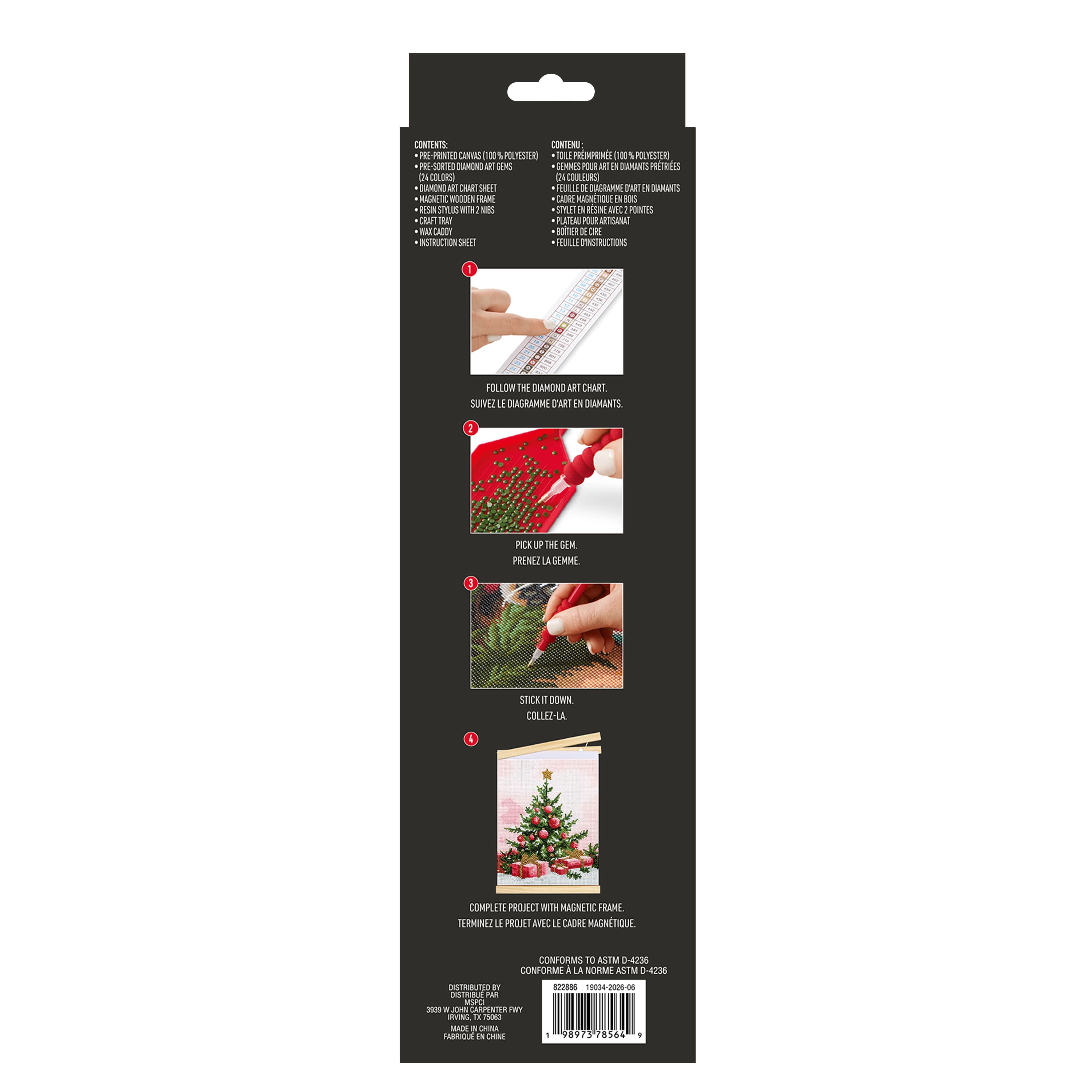 8" x 10" Christmas Tree Diamond Art Kit with Magnetic Wood Frame by Make Market®