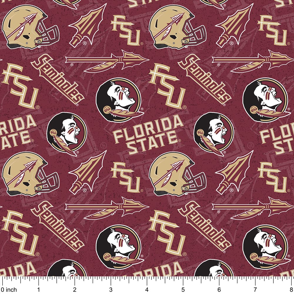 NCAA Florida State University Seminoles Logo Tone-on-Tone Cotton Fabric