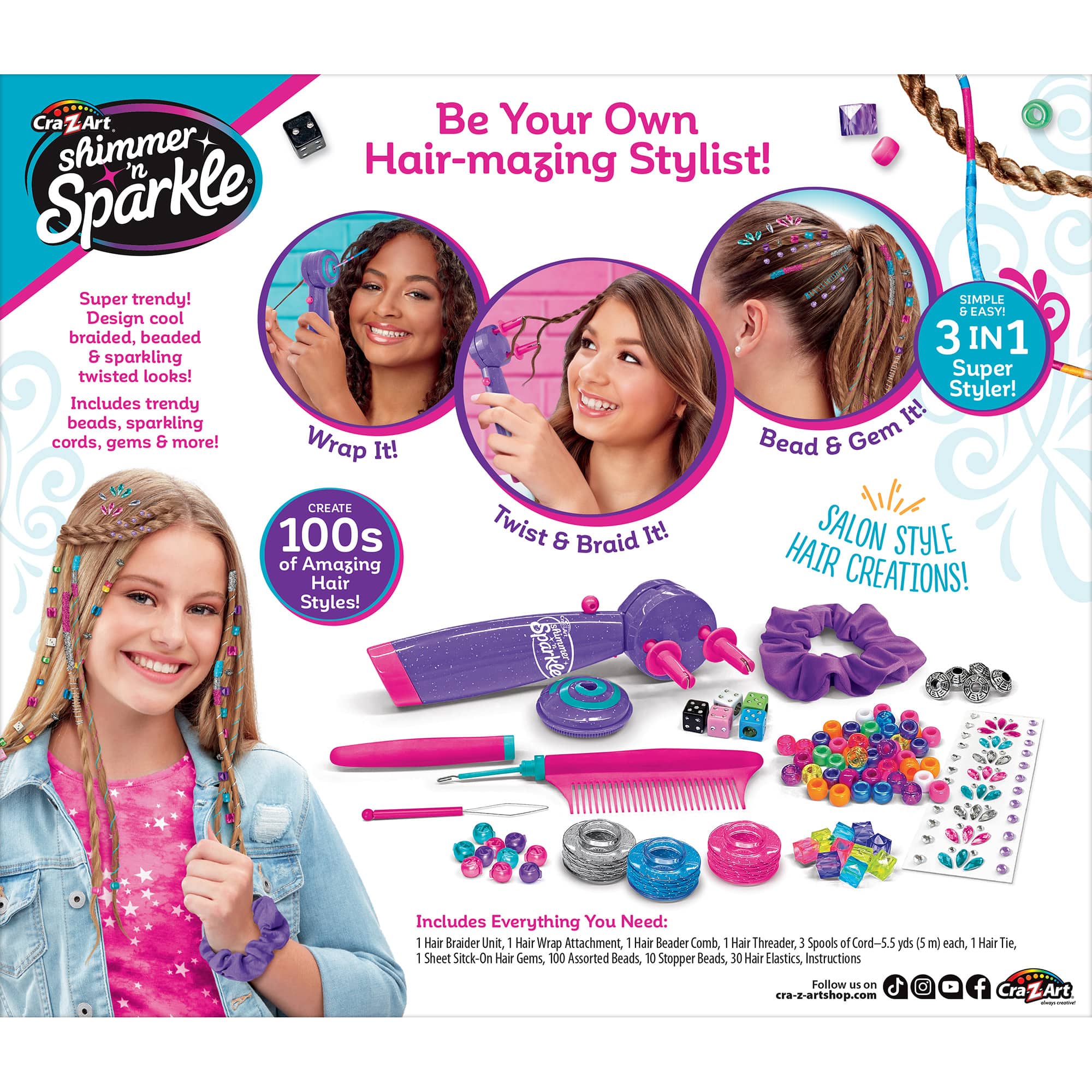 Cra-Z-Art® Shimmer 'n Sparkle Braid, Bead & Twist Deluxe Hair Designer