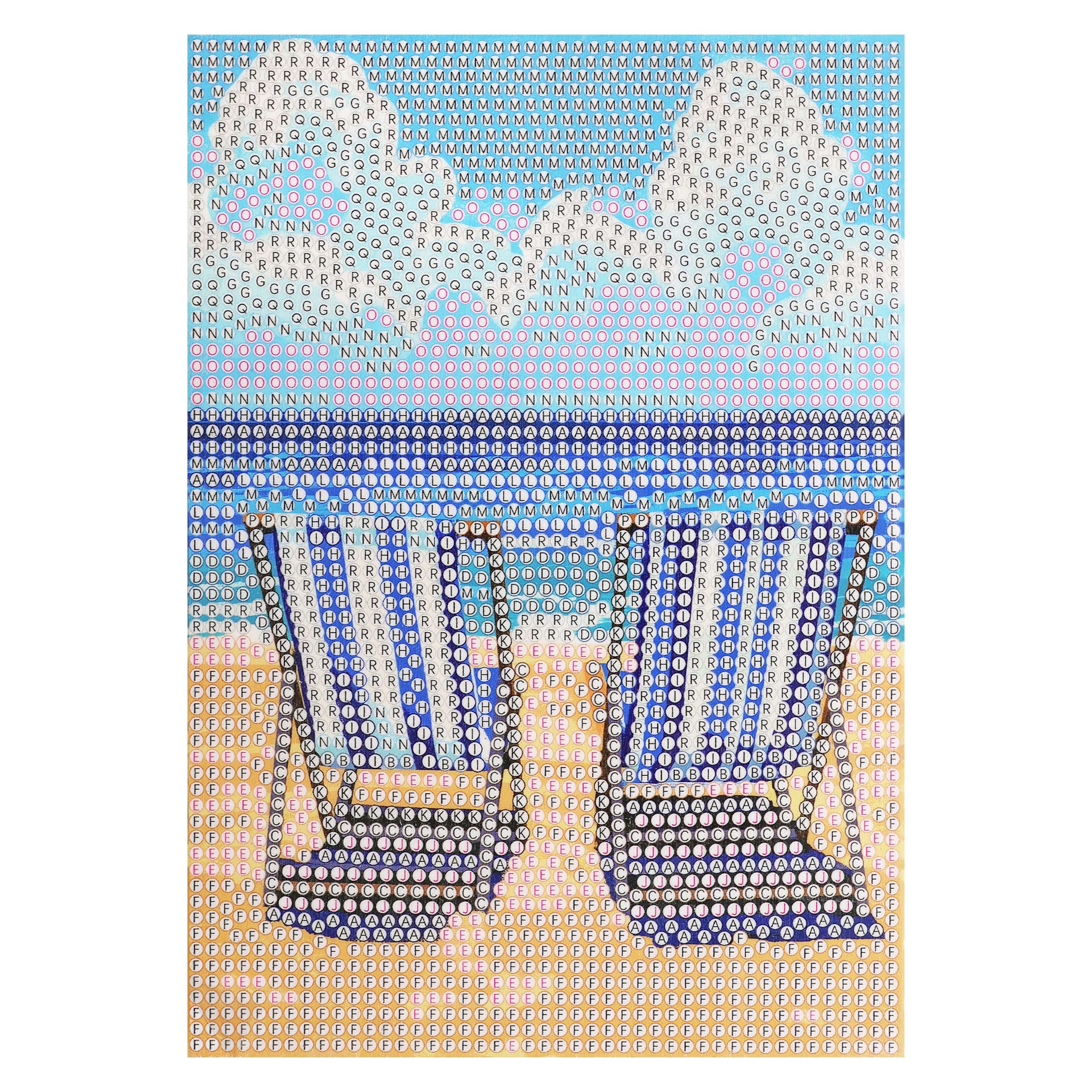 5" x 7" Beach Chairs Wood Plank Diamond Art Kit by Make Market®