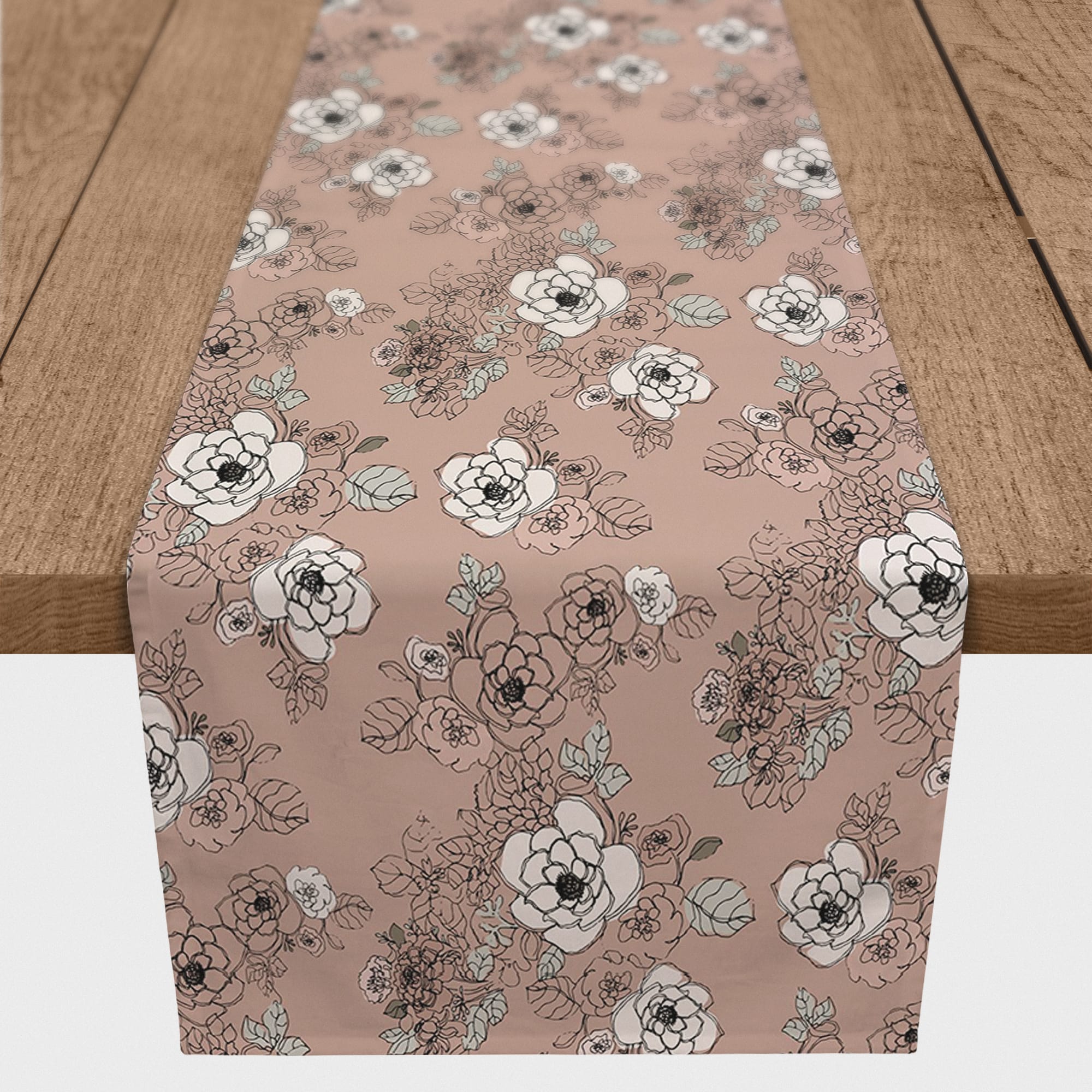 90" Intricate Floral Cotton Twill Runner