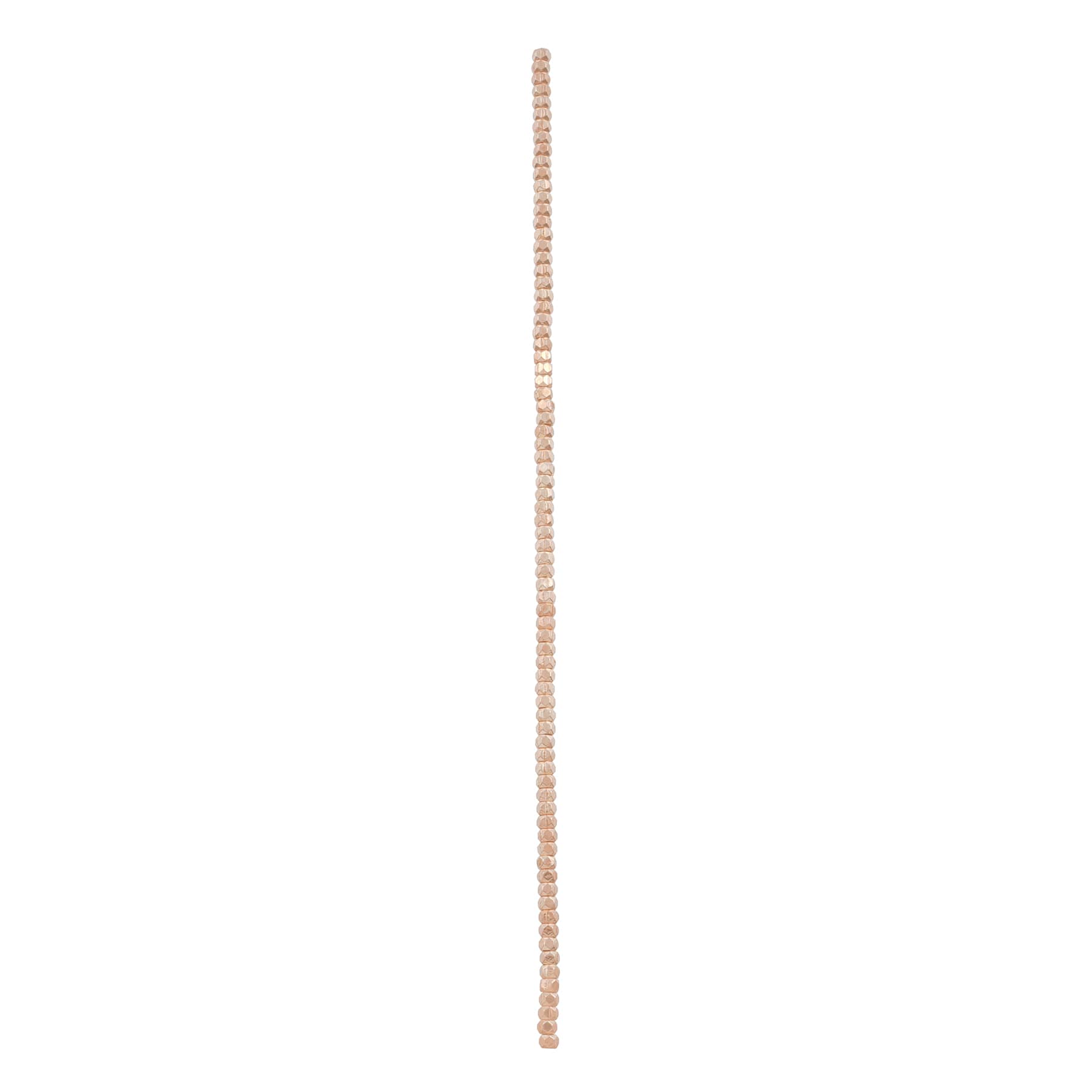 12 Pack: Rose Gold Faceted Metal Cube Beads, 3mm by Bead Landing™