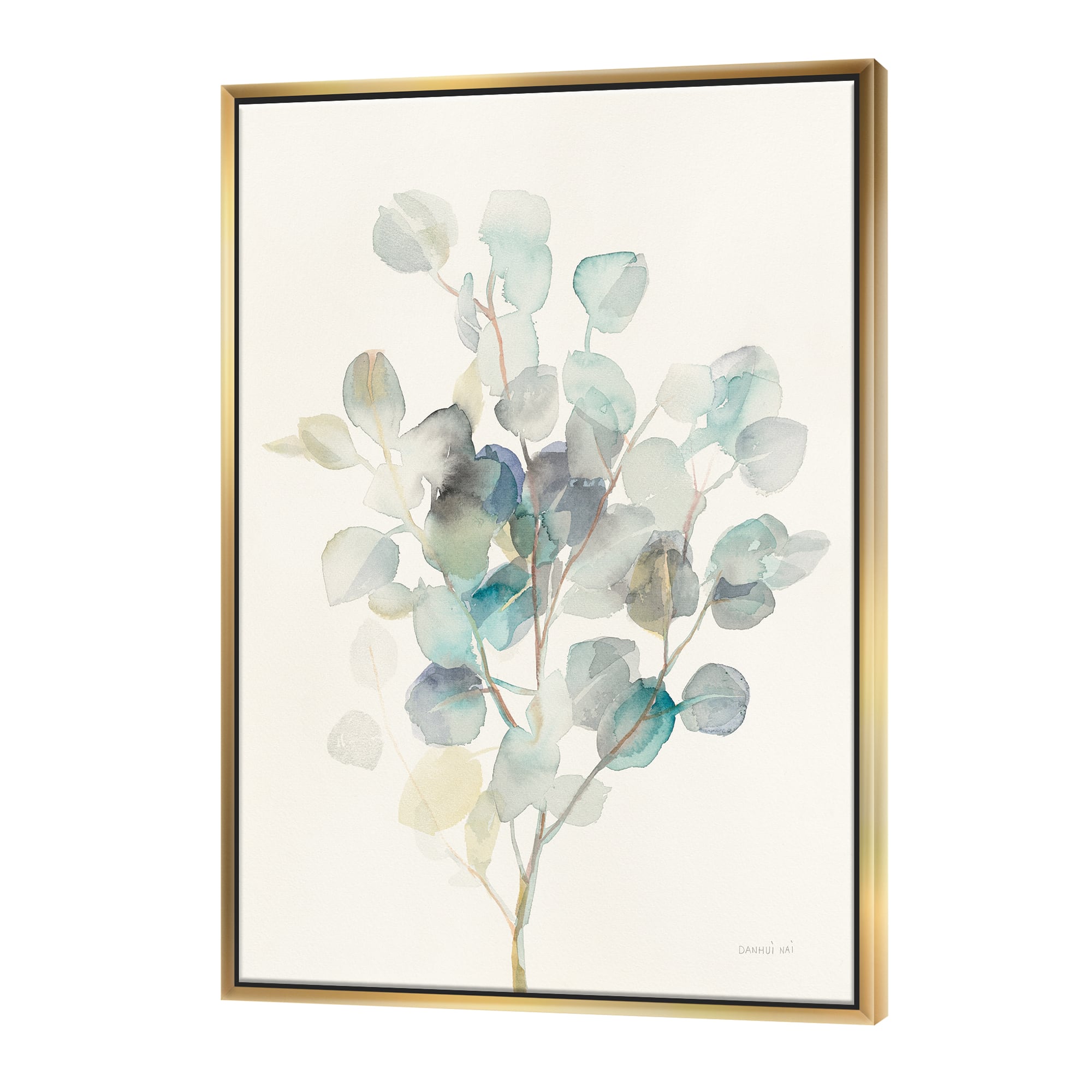 Designart - Eucalyptus leaves I - Farmhouse Canvas in Gold Frame