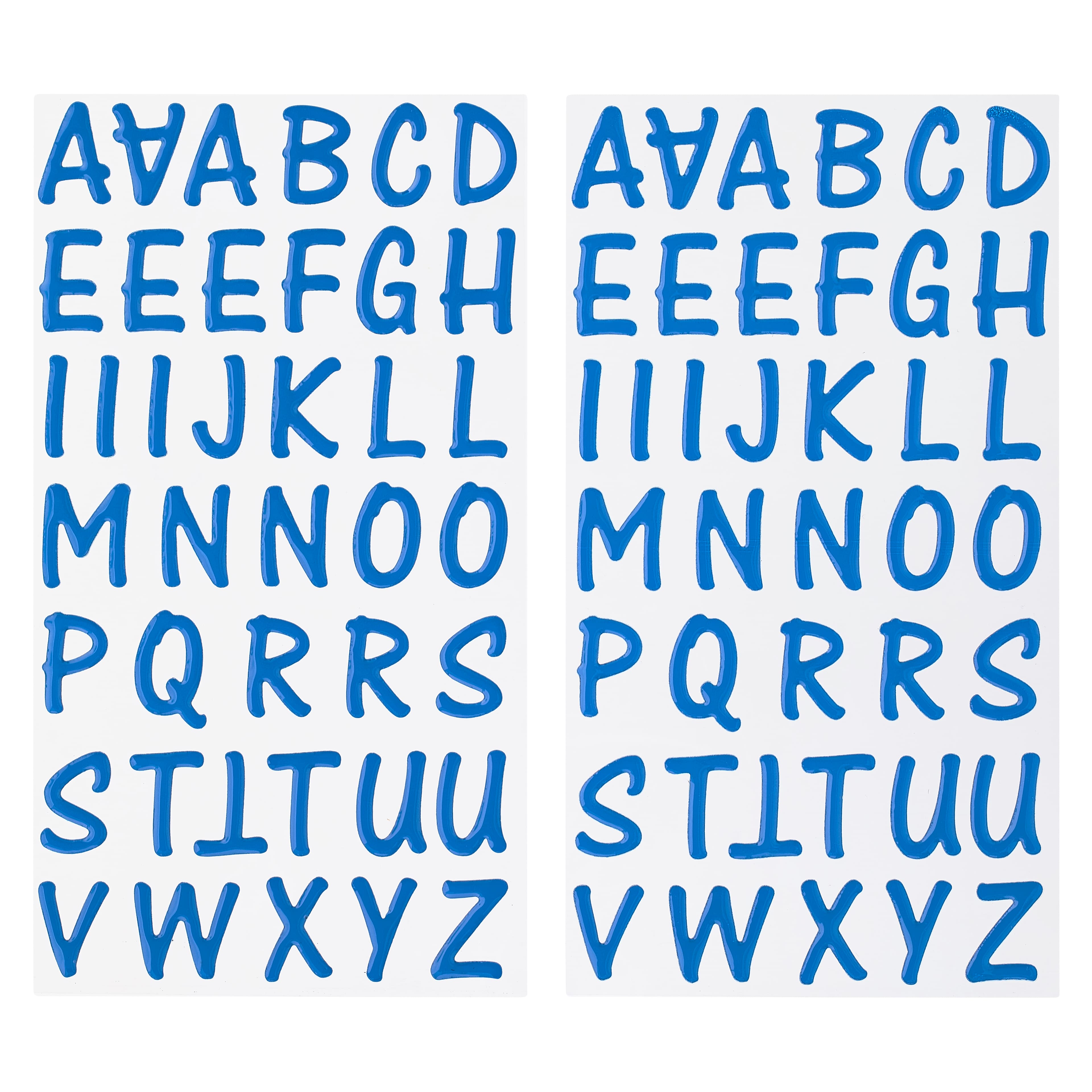 12 Packs: 80 ct. (960 total) Epoxy Blue Alphabet Stickers by Recollections™